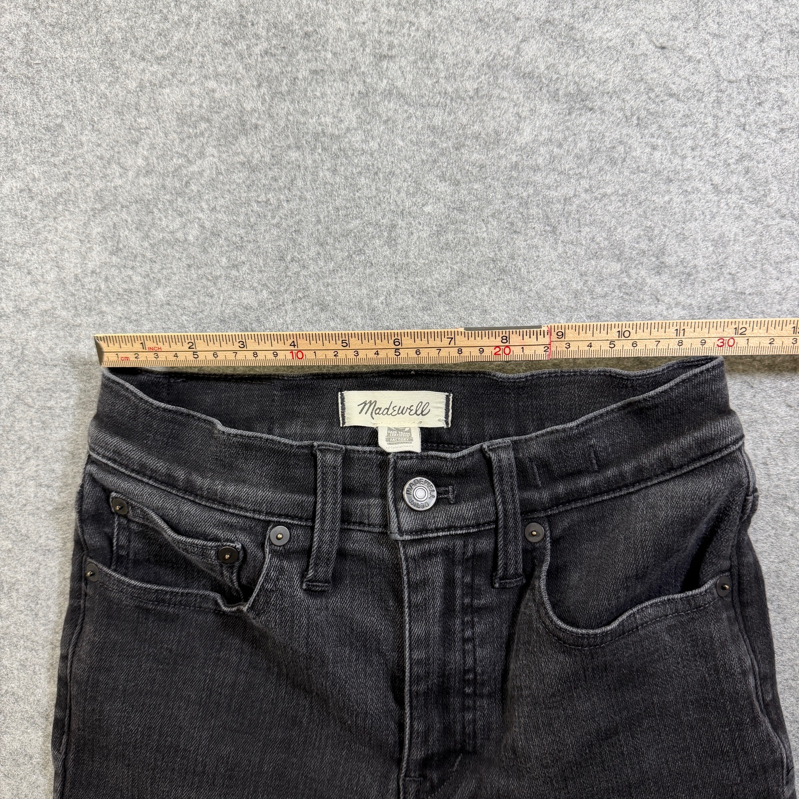 Madewell Kick Out Jeans Womens 26 Black Charcoal Wash Mid Rise Bootcut thumbnail 6
