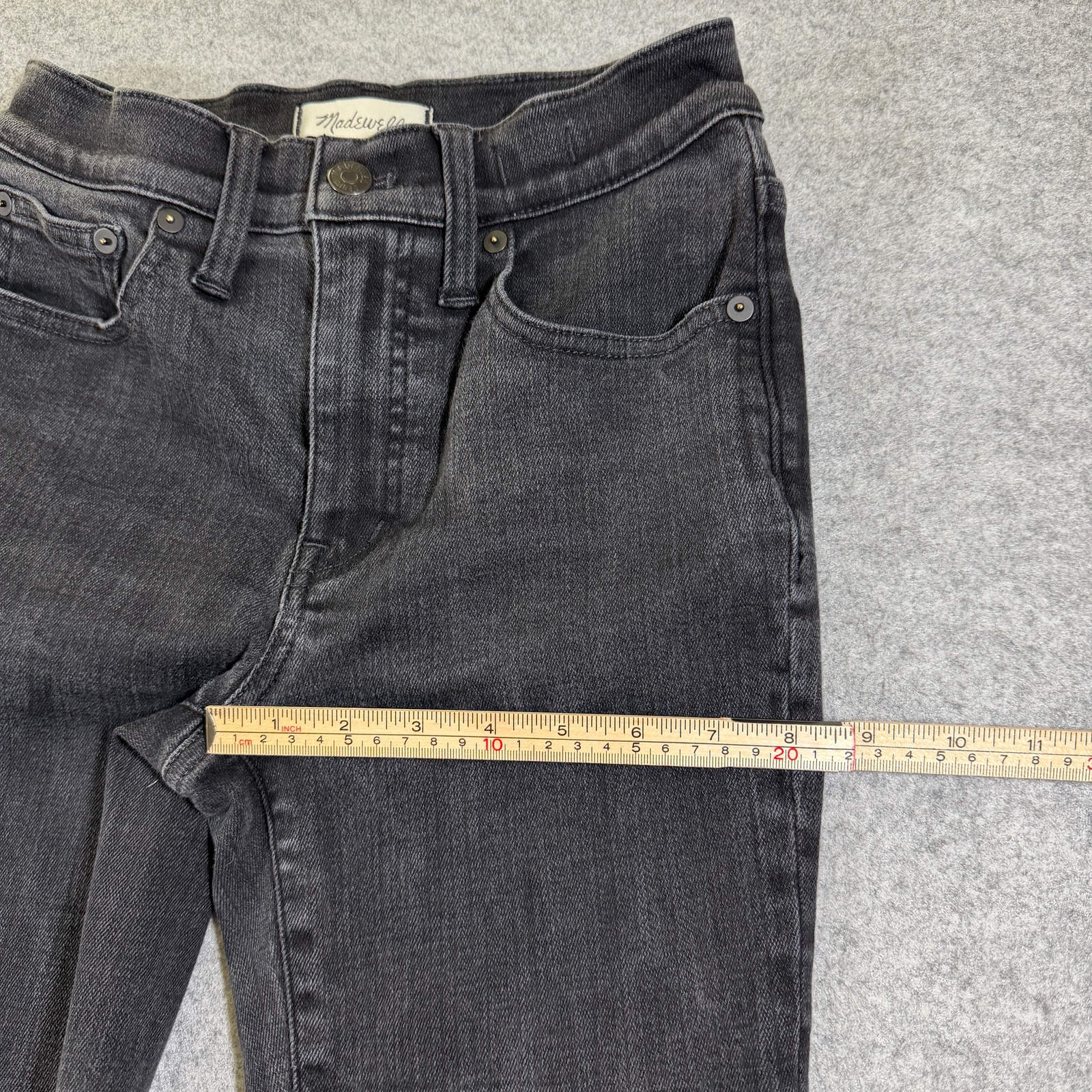 Madewell Kick Out Jeans Womens 26 Black Charcoal Wash Mid Rise Bootcut thumbnail 8