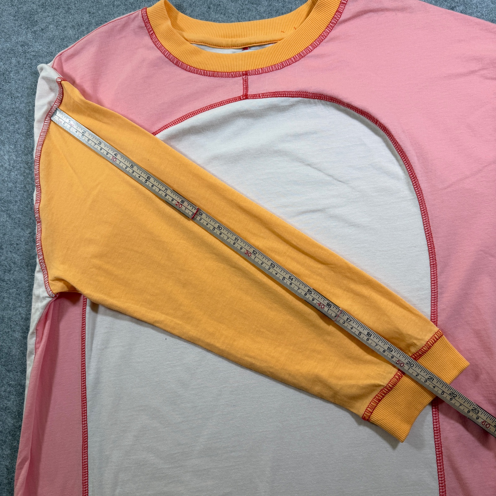 BDG Urban Outfitters Long Sleeve T Shirt Womens M Pink Orange Colorblock Y2K thumbnail 4