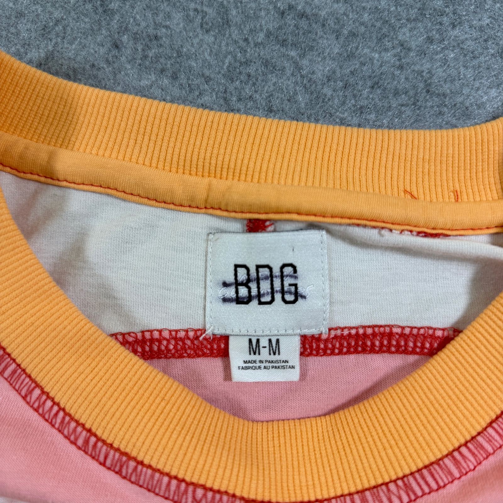 BDG Urban Outfitters Long Sleeve T Shirt Womens M Pink Orange Colorblock Y2K thumbnail 5