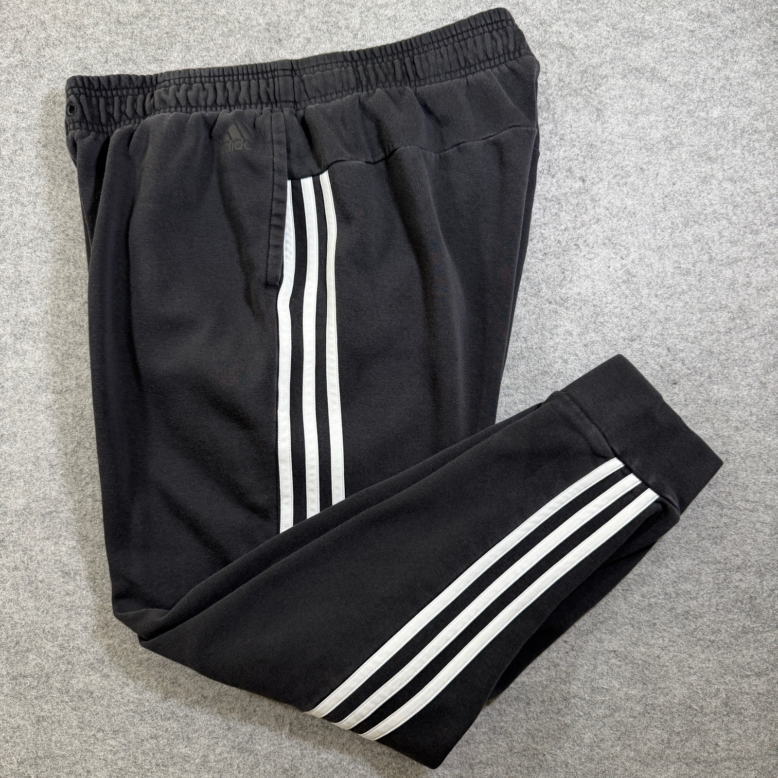 Adidas Tiro Track Pants Mens L Black Joggers Tapered Fit 3 Stripes Athletic