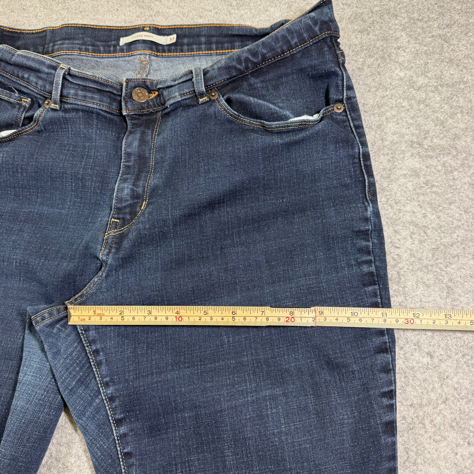 Levi's Classic Boot Jeans Womens 33 Dark Blue Bootcut Denim Red Tab Stretch thumbnail 8