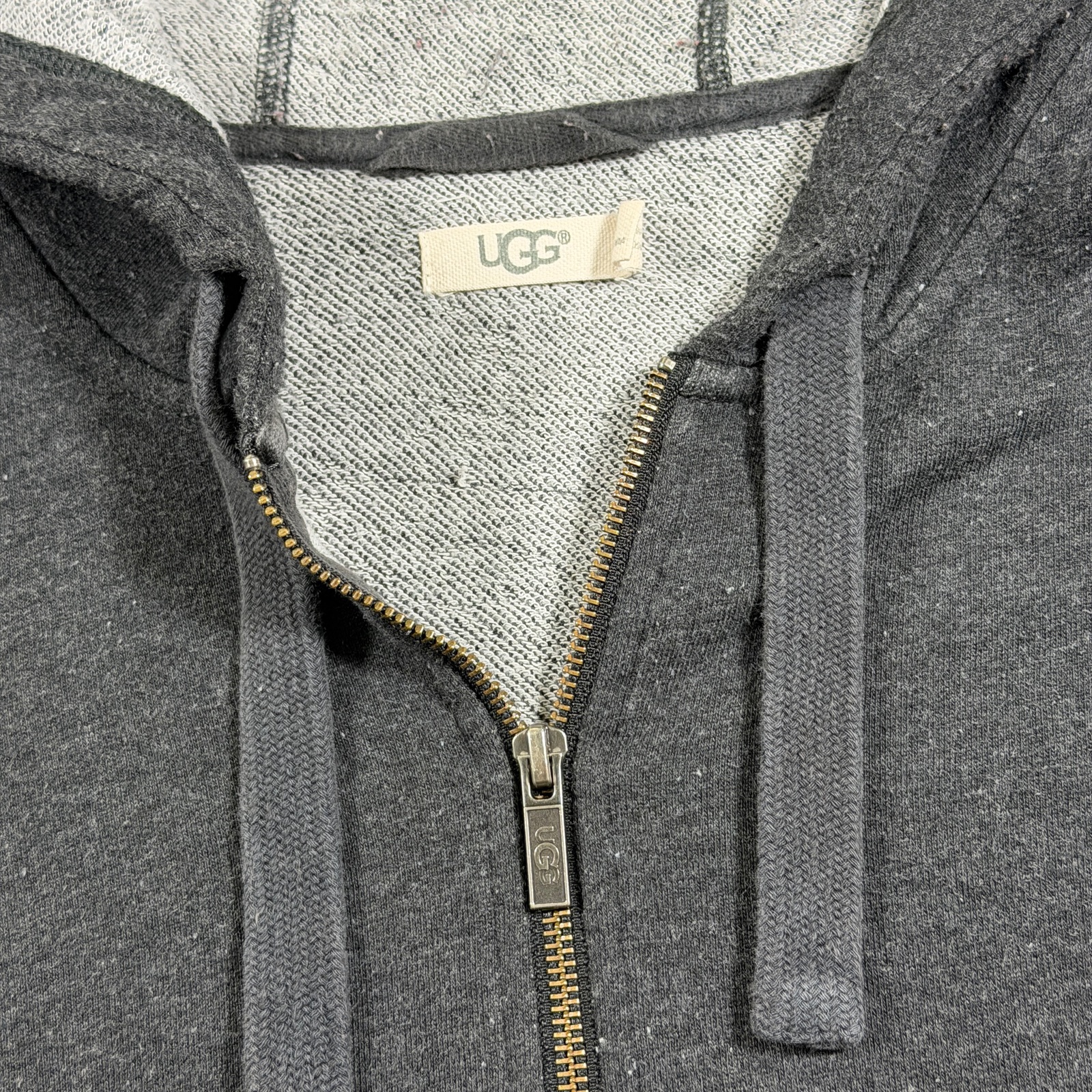 UGG Full Zip Hoodie Mens XL Charcoal Gray Fleece Soft Lounge Drawstring Pockets thumbnail 4