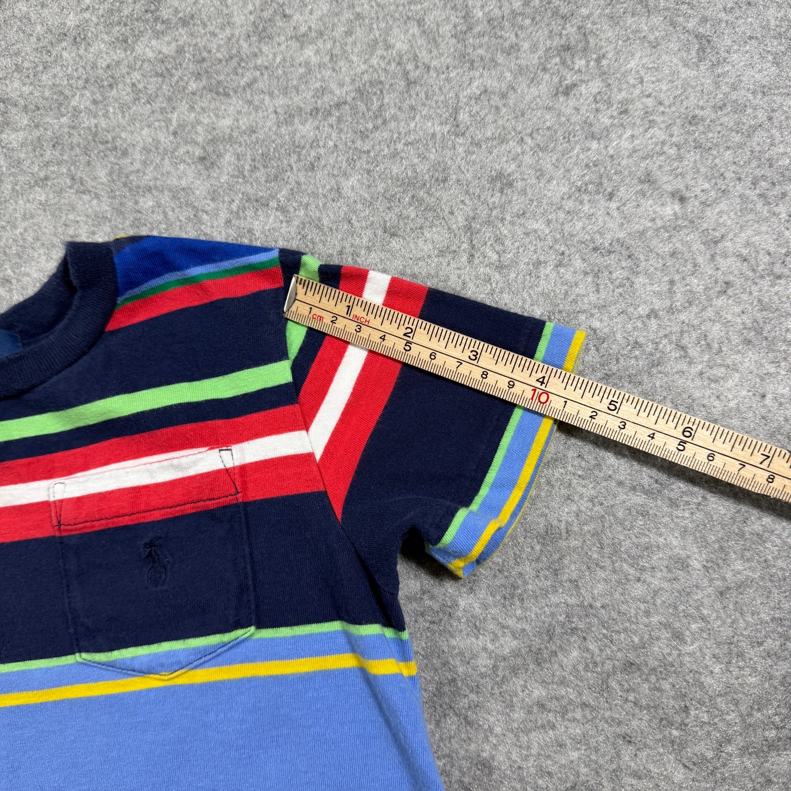 Polo Ralph Lauren Boys T-Shirt 3/3T Multicolor Striped Pony Logo Cotton Crew thumbnail 7