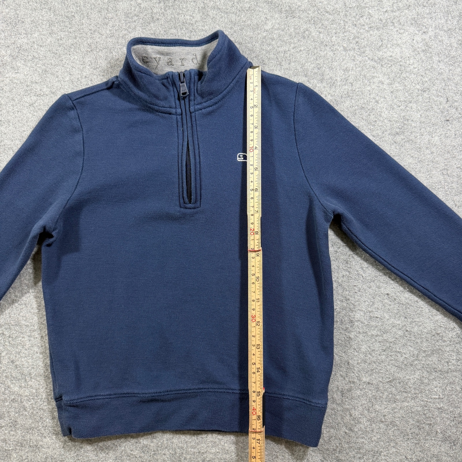 Vineyard Vines Whale Quarter Zip Pullover Boys 6 Navy Pima Cotton Preppy thumbnail 6