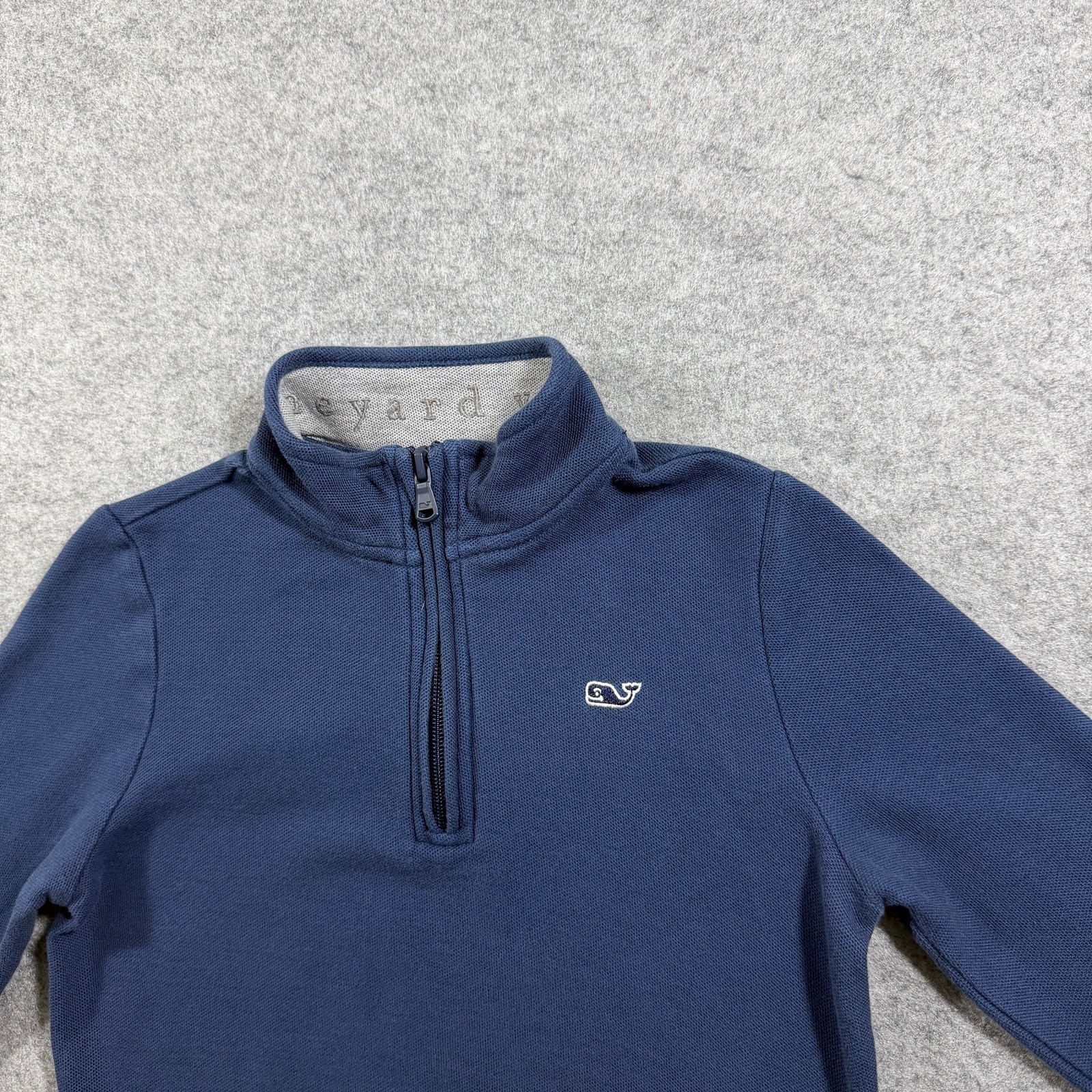 Vineyard Vines Whale Quarter Zip Pullover Boys 6 Navy Pima Cotton Preppy thumbnail 10