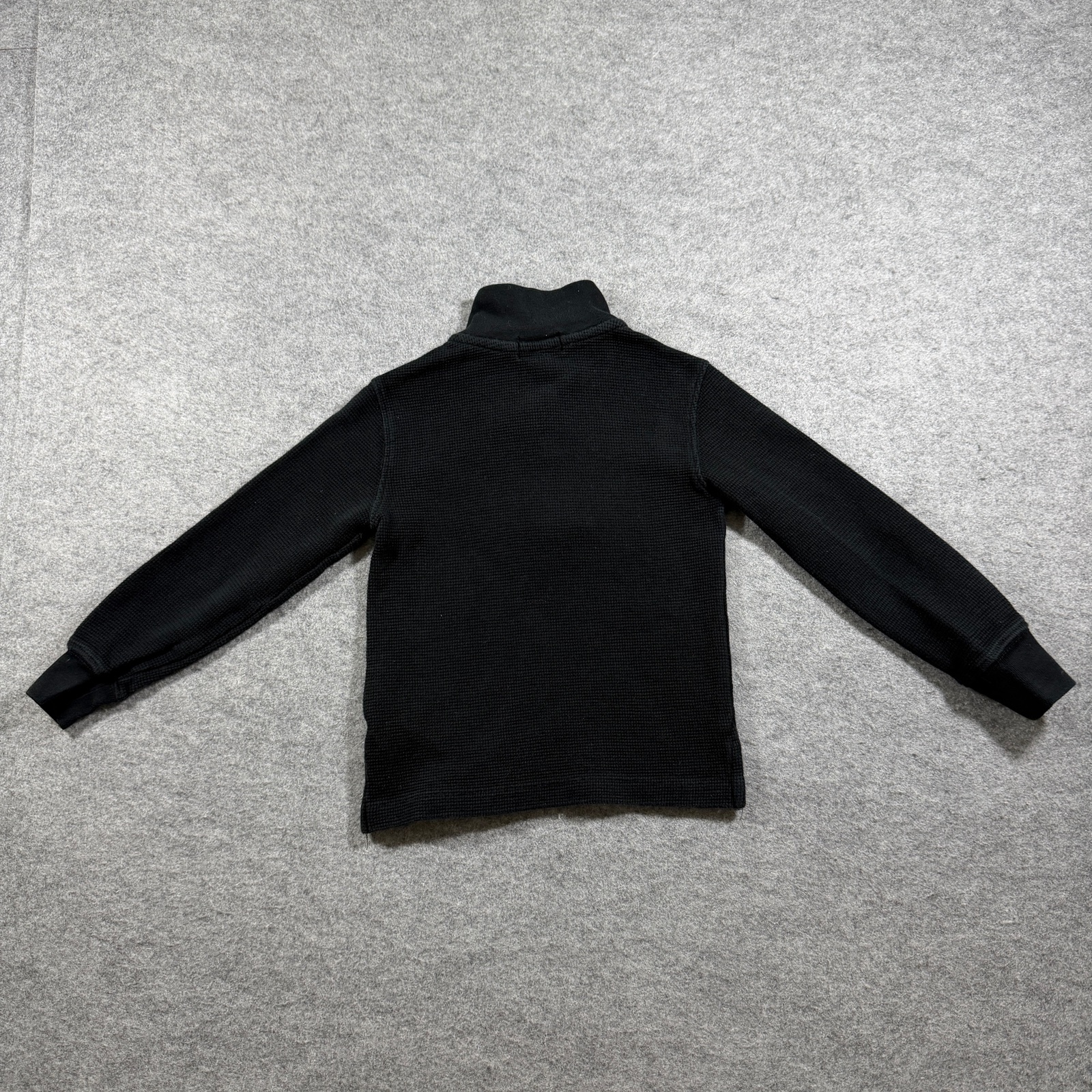 Polo Ralph Lauren Quarter Zip Pullover Boys 3/3T Black Waffle Knit Cotton Pony thumbnail 2