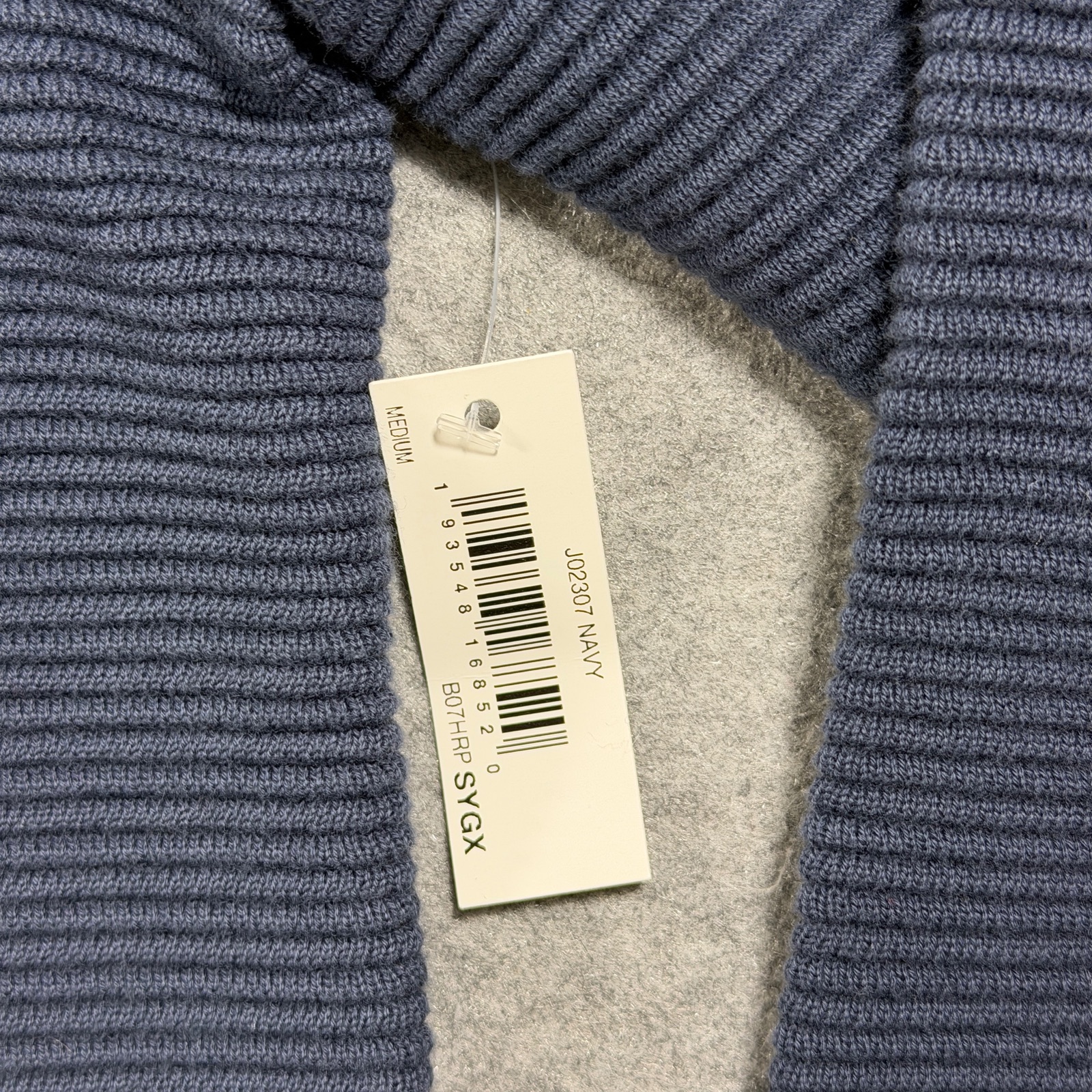 Goodthreads Sweater Mens M Navy Crew Neck Textured Knit 100% Cotton NWT thumbnail 5