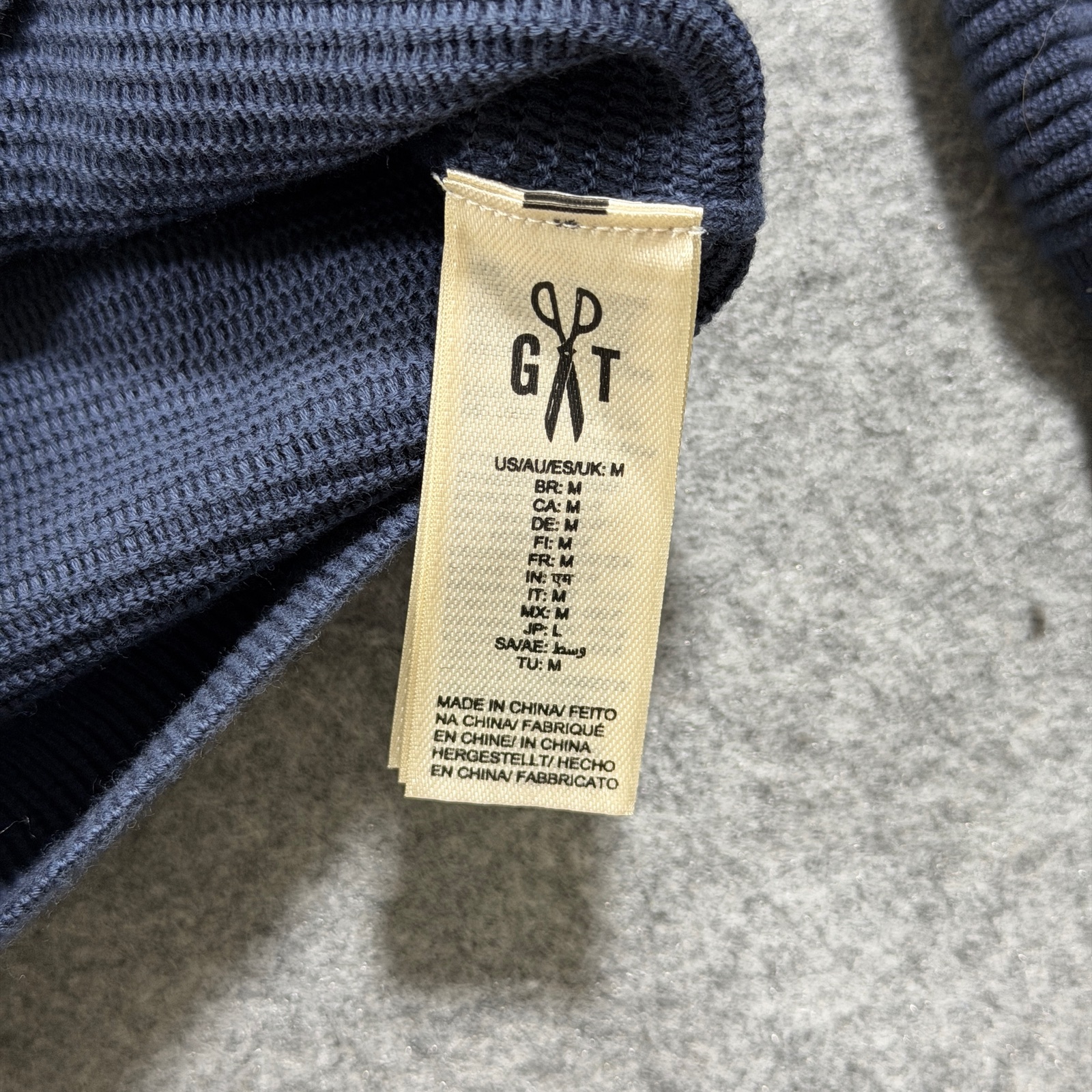 Goodthreads Sweater Mens M Navy Crew Neck Textured Knit 100% Cotton NWT thumbnail 9