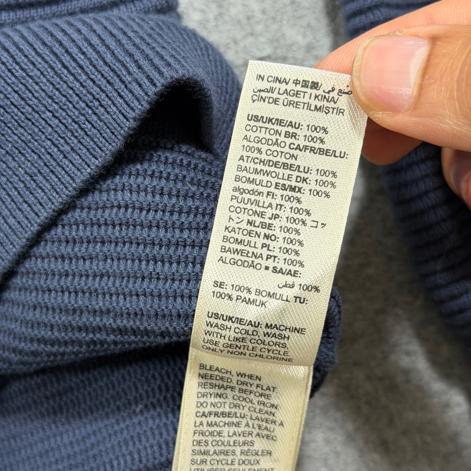 Goodthreads Sweater Mens M Navy Crew Neck Textured Knit 100% Cotton NWT thumbnail 10