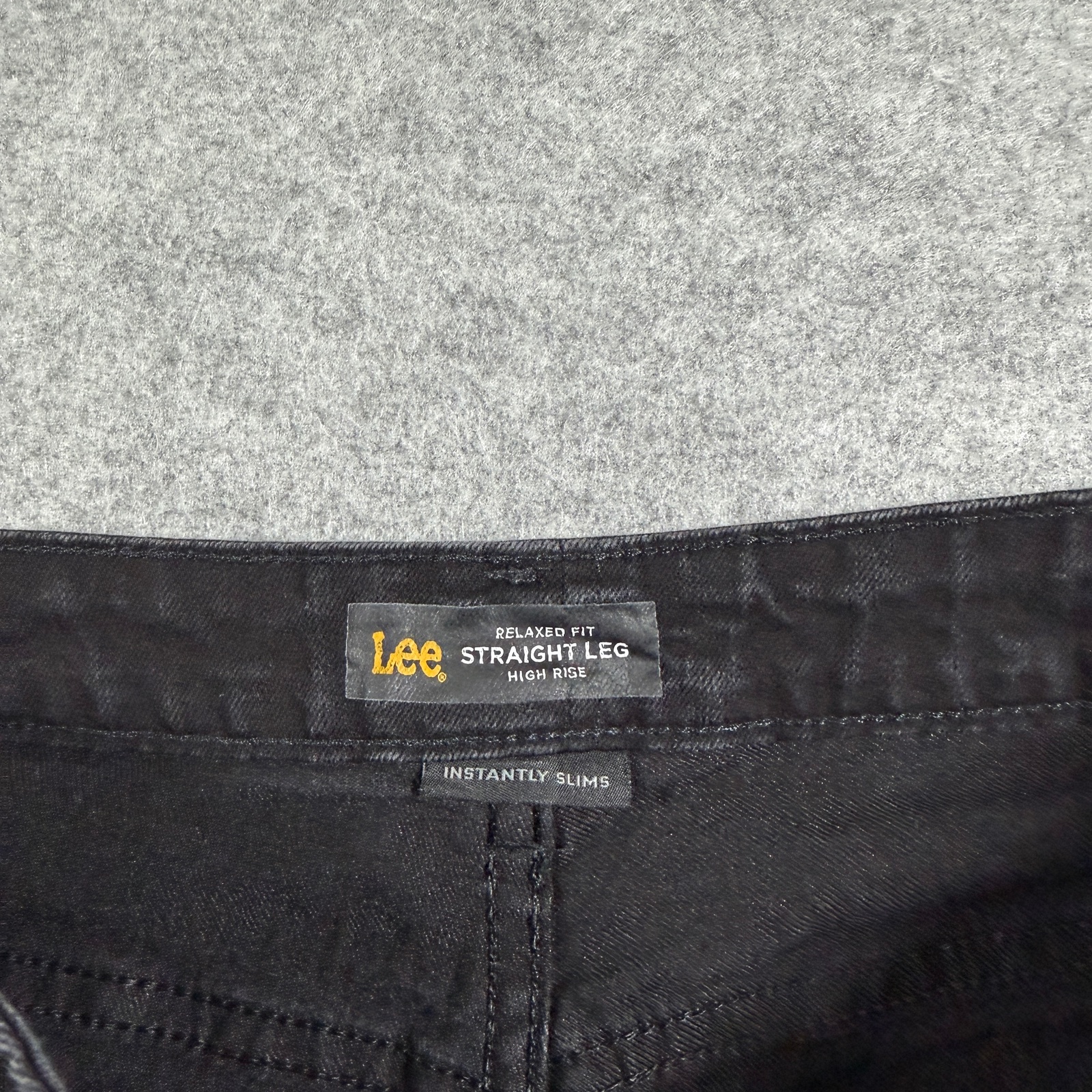 Lee Womens Jeans 12 Short Black High Rise Straight Leg Relaxed Fit Slimming Pant thumbnail 3