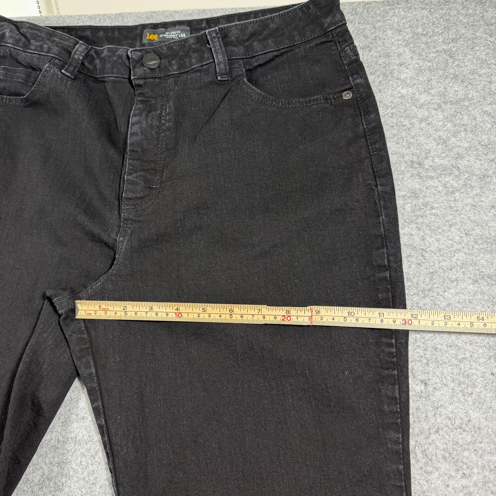 Lee Womens Jeans 12 Short Black High Rise Straight Leg Relaxed Fit Slimming Pant thumbnail 7