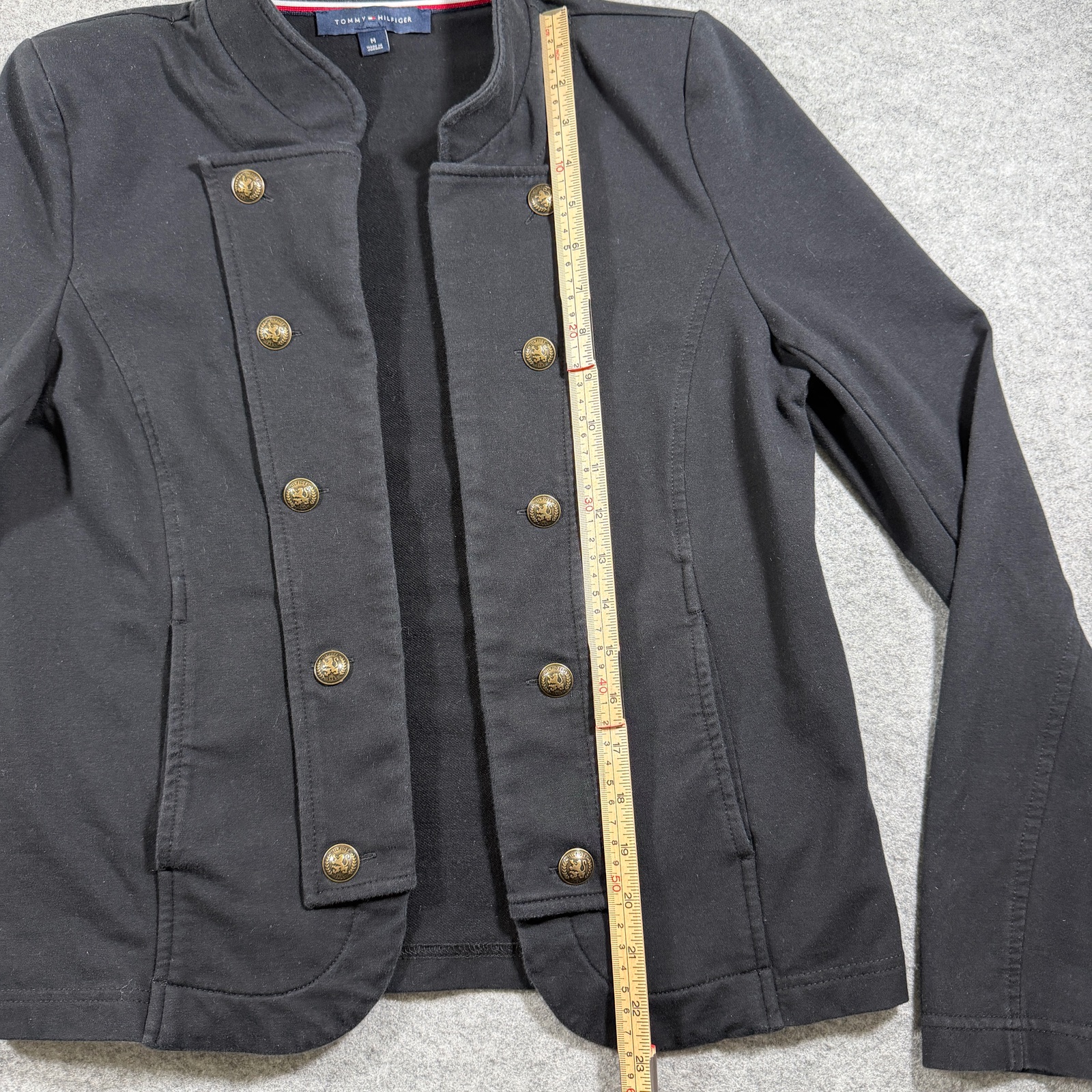 Tommy Hilfiger Military Jacket Womens M Black Gold Button Double Breasted Blazer thumbnail 5