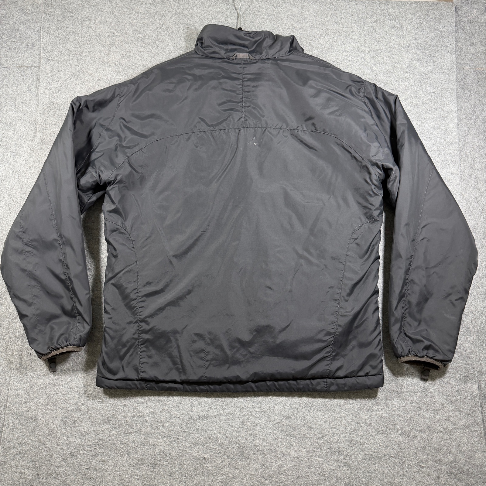The North Face Puffer Jacket Mens L Dark Gray Full Zip Insulated Outdoor FLAWS thumbnail 2