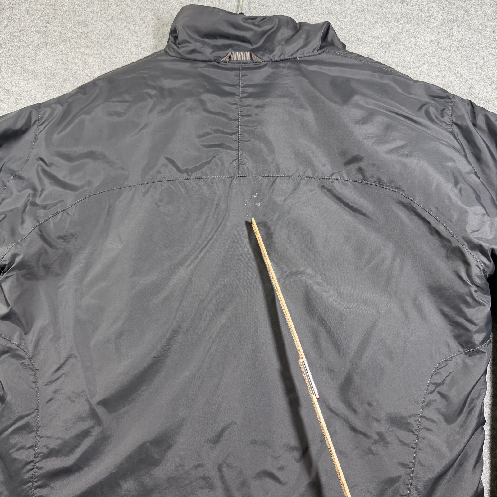 The North Face Puffer Jacket Mens L Dark Gray Full Zip Insulated Outdoor FLAWS thumbnail 3