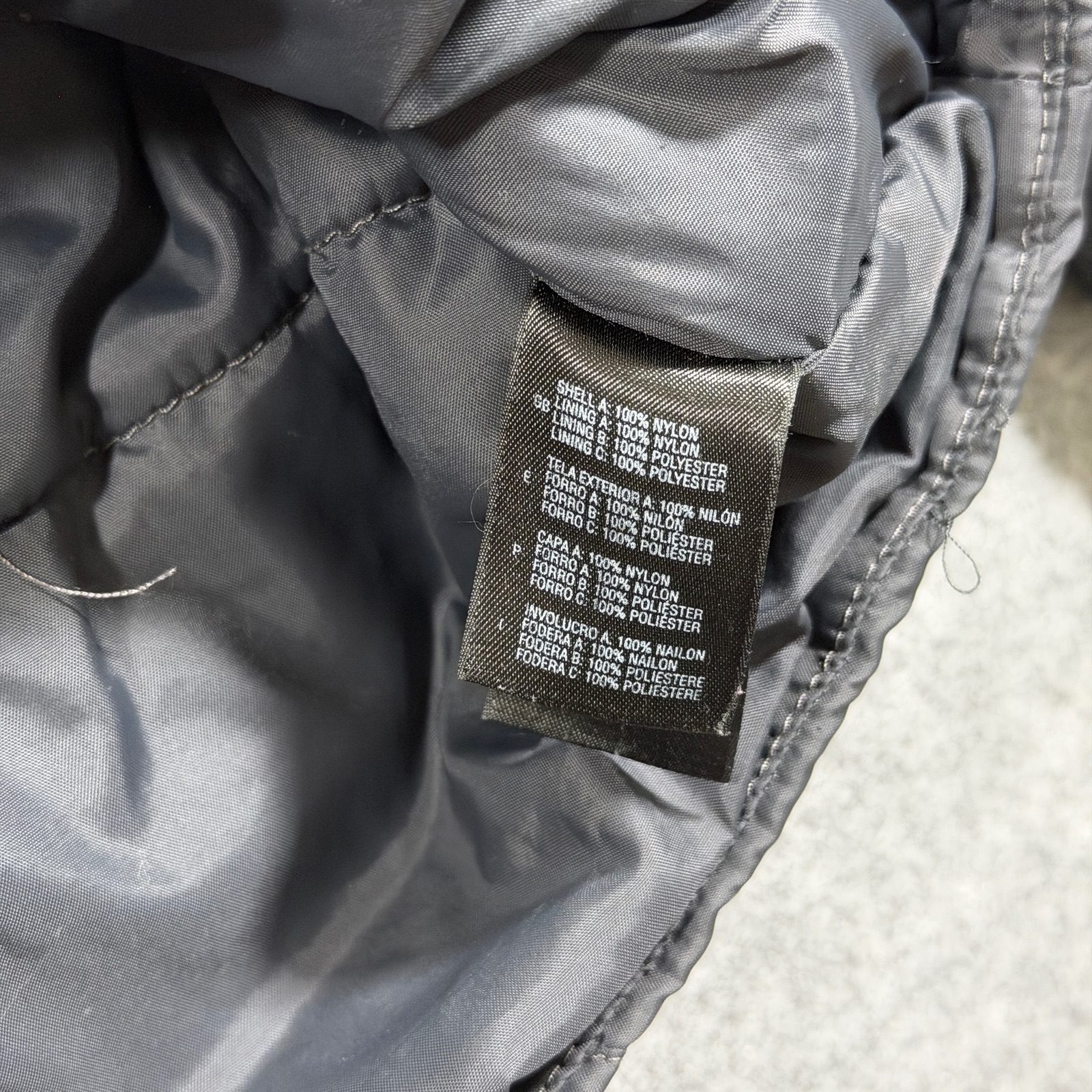 The North Face Puffer Jacket Mens L Dark Gray Full Zip Insulated Outdoor FLAWS thumbnail 13