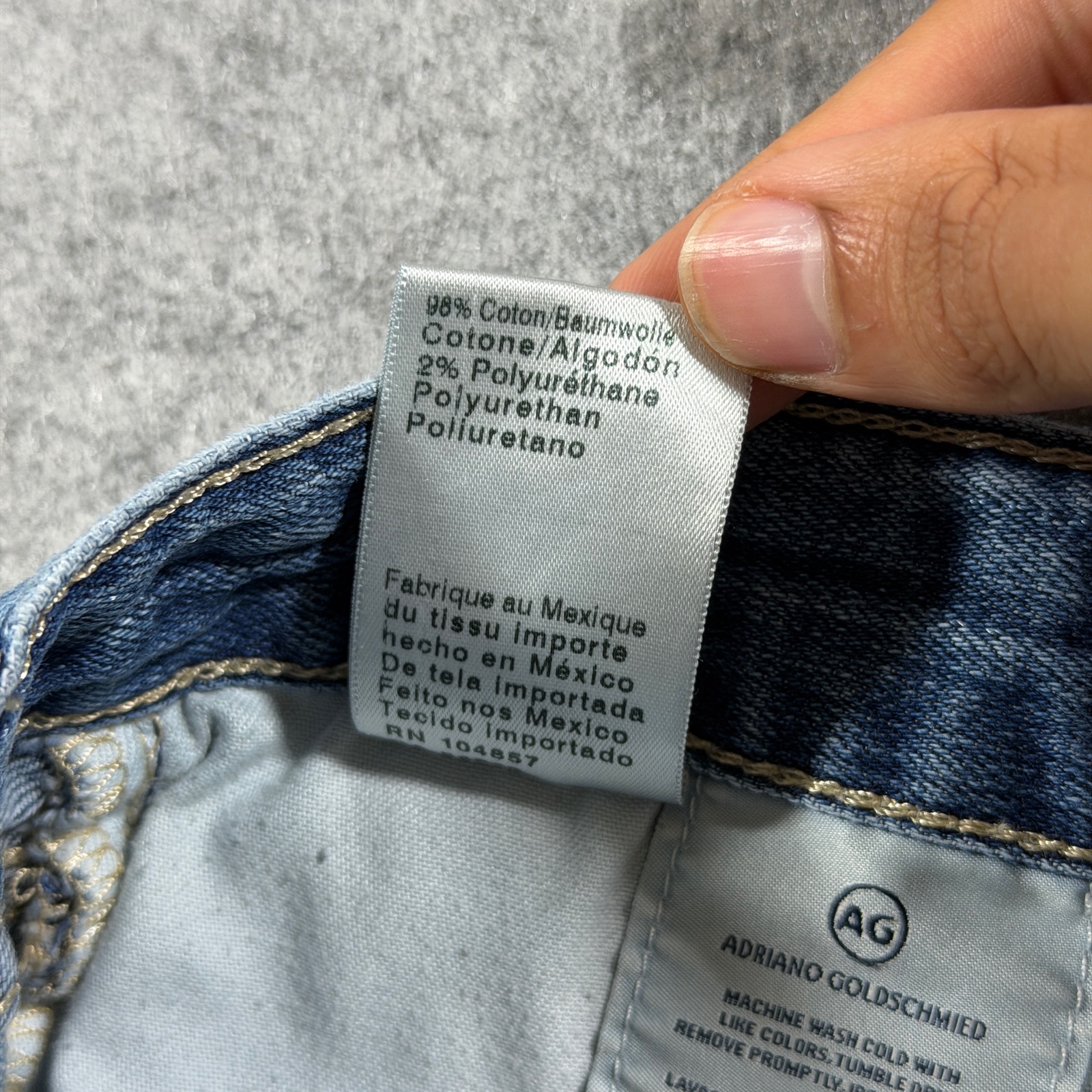 AG Adriano Goldschmied Ex-Boyfriend Slim Jeans Womens 26R Blue Distressed Denim thumbnail 11