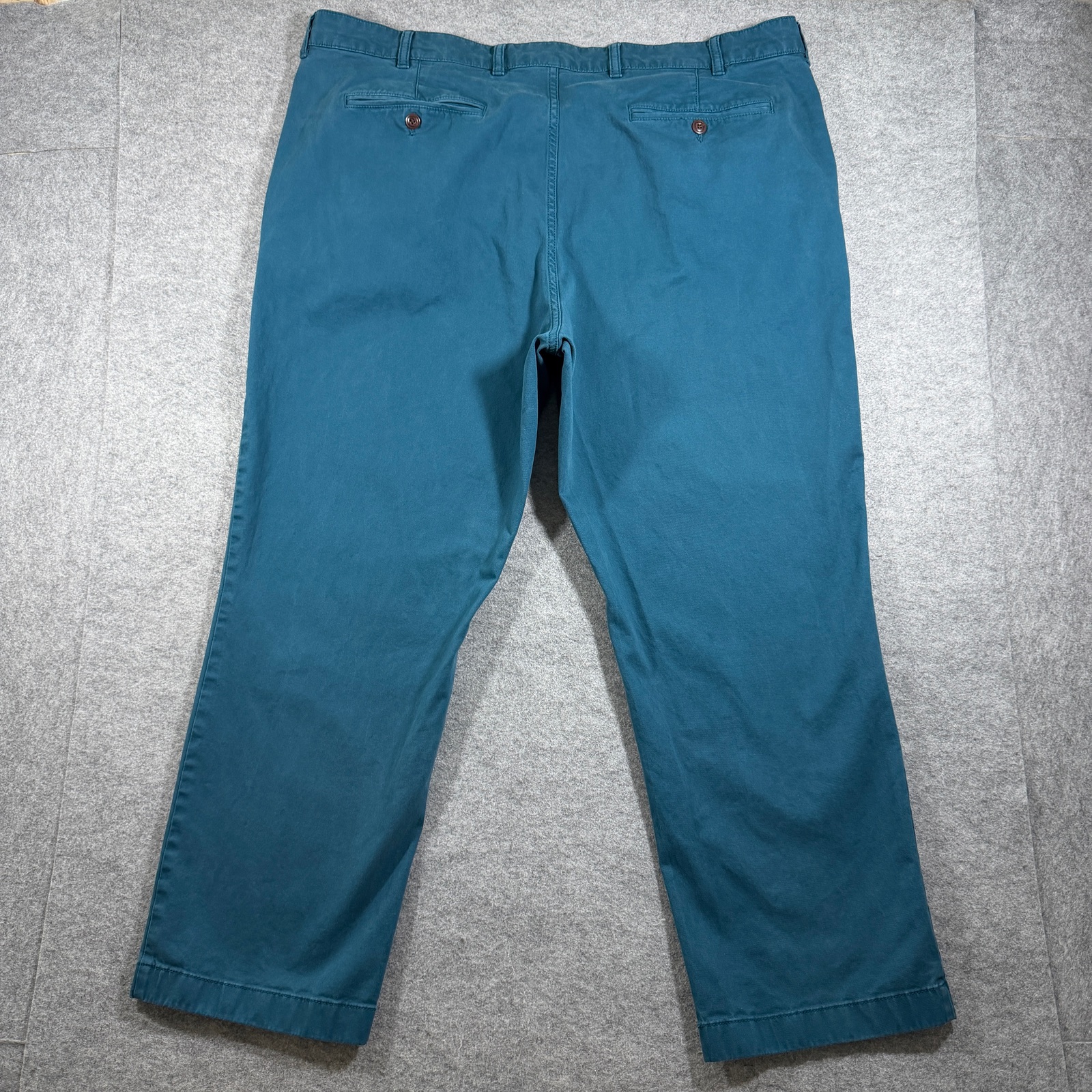L.L.Bean Classic Fit Pants Mens 42x29 Teal Stretch Cotton Twill Flat Front thumbnail 2