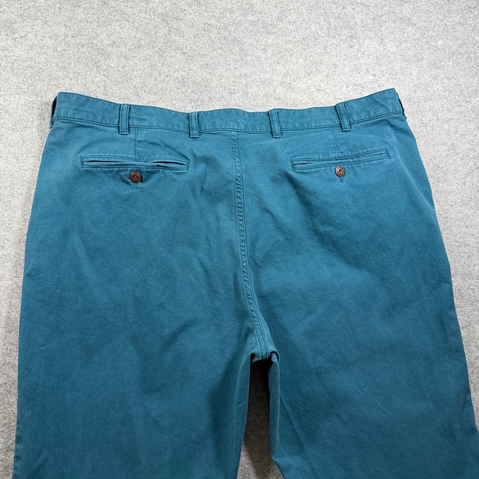 L.L.Bean Classic Fit Pants Mens 42x29 Teal Stretch Cotton Twill Flat Front thumbnail 4