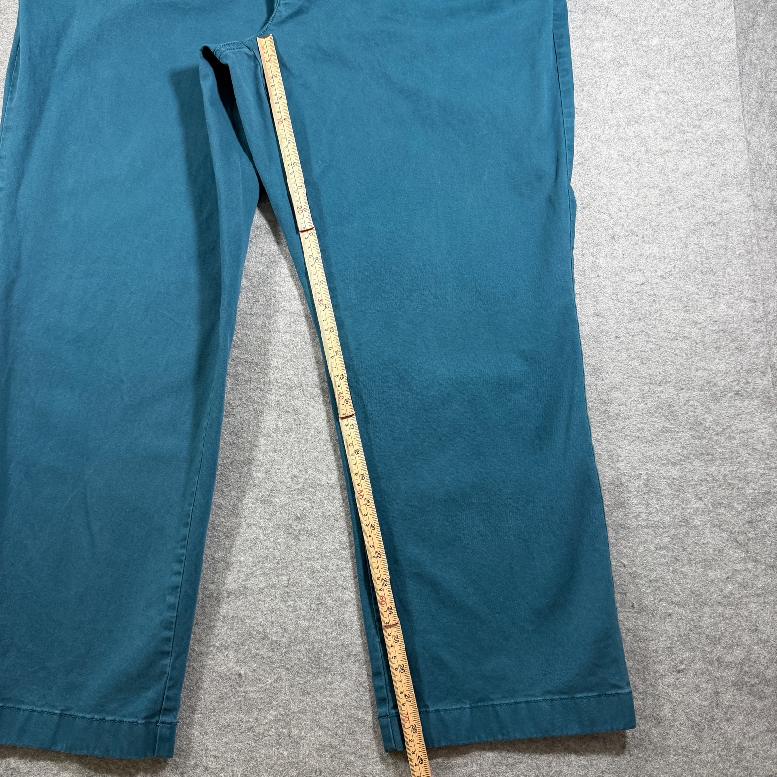L.L.Bean Classic Fit Pants Mens 42x29 Teal Stretch Cotton Twill Flat Front thumbnail 6