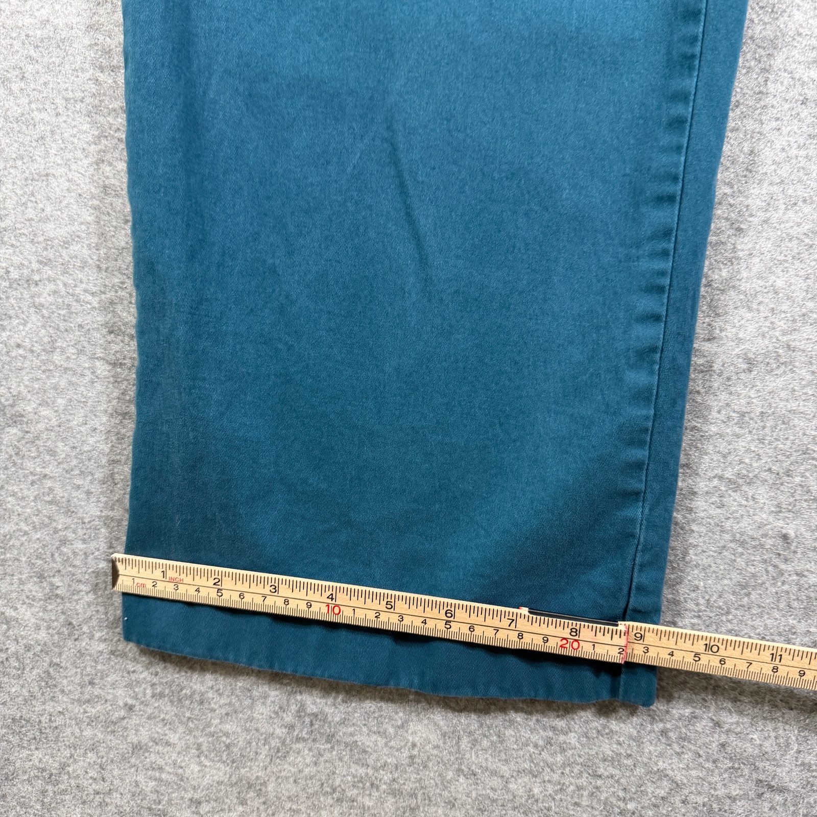 L.L.Bean Classic Fit Pants Mens 42x29 Teal Stretch Cotton Twill Flat Front thumbnail 8