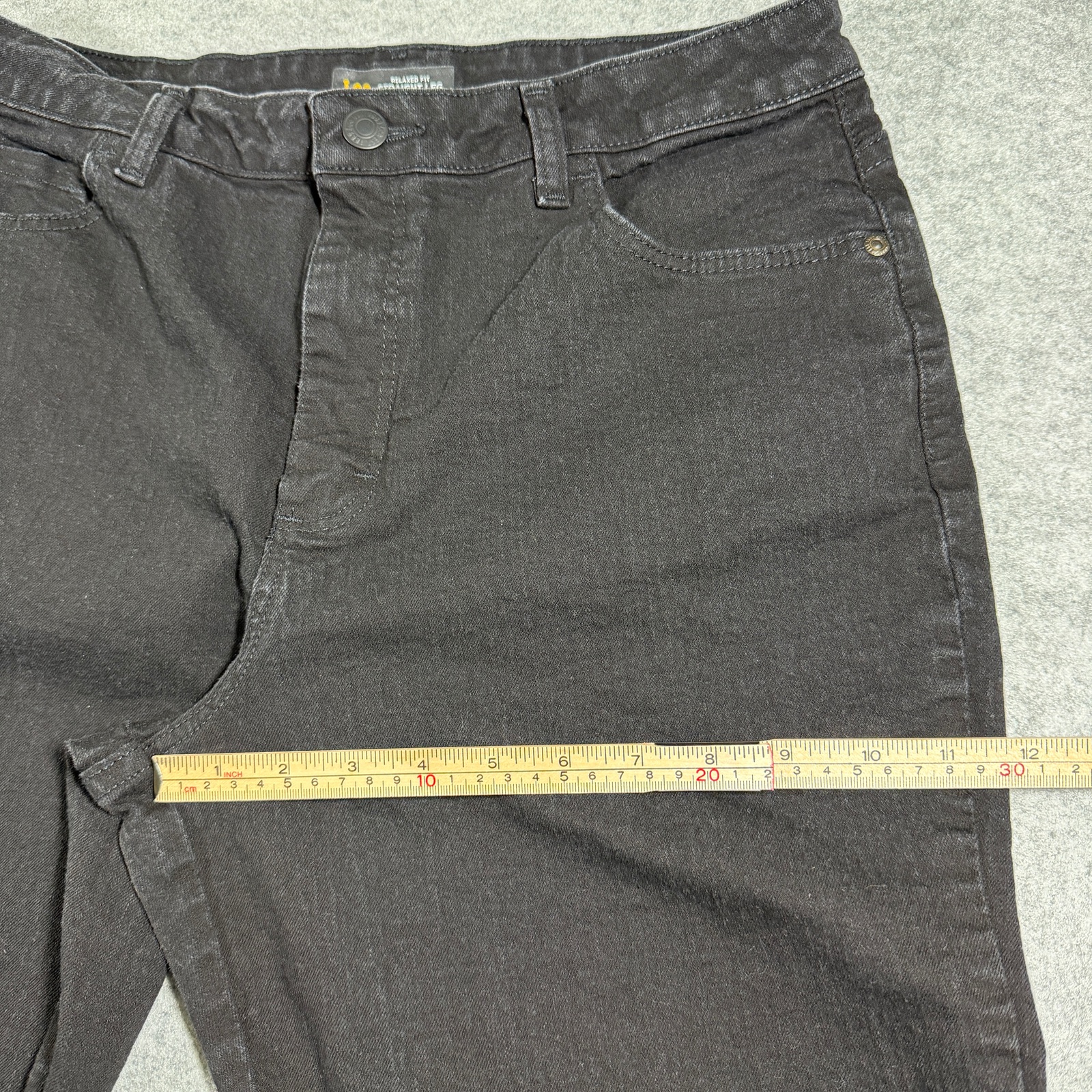 Lee Straight Leg Jeans Womens 12Short Black High Rise Relaxed Fit Slimming Denim thumbnail 8