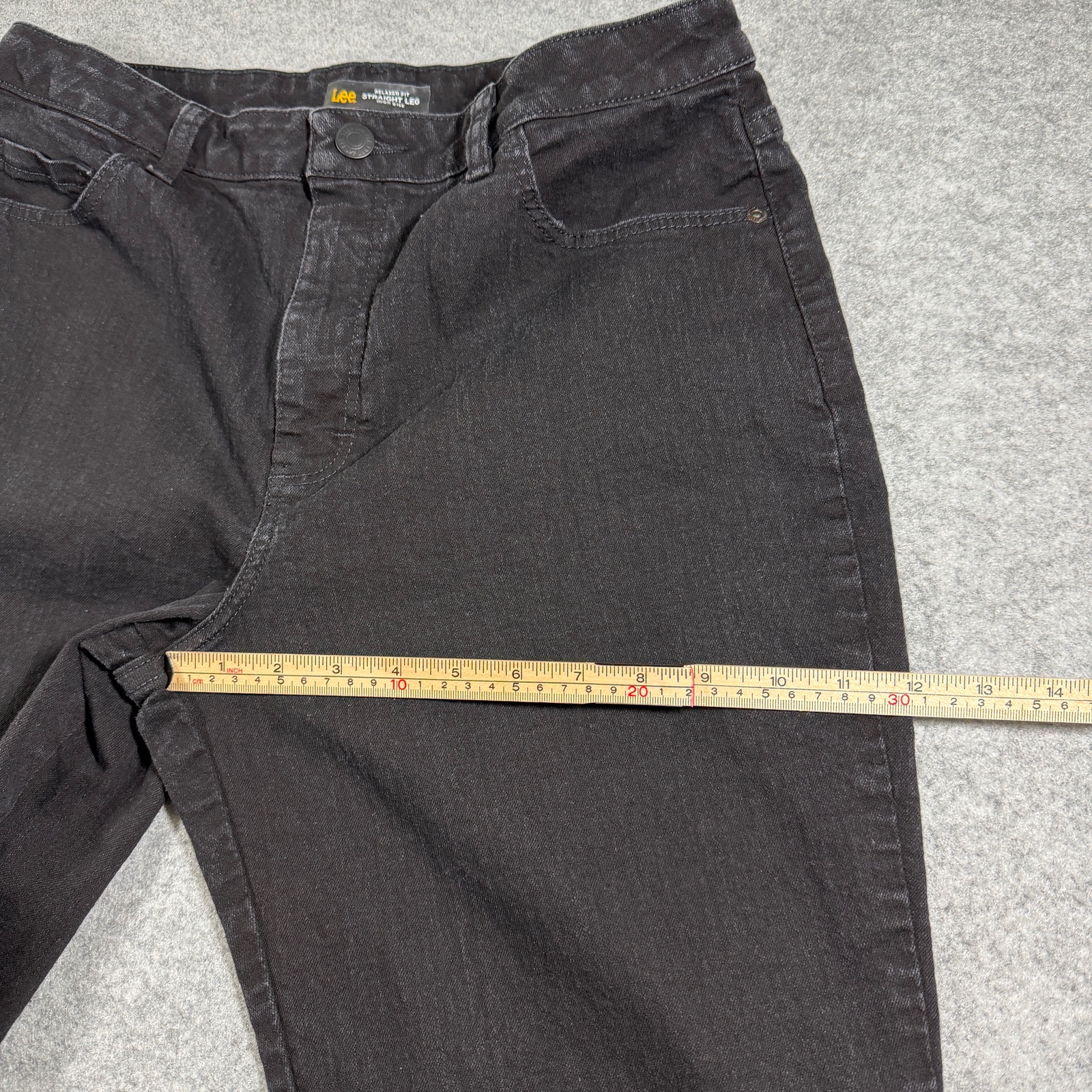 Lee Jeans Womens 12 Short Black Slimming Relaxed Fit Straight Leg High Rise thumbnail 8