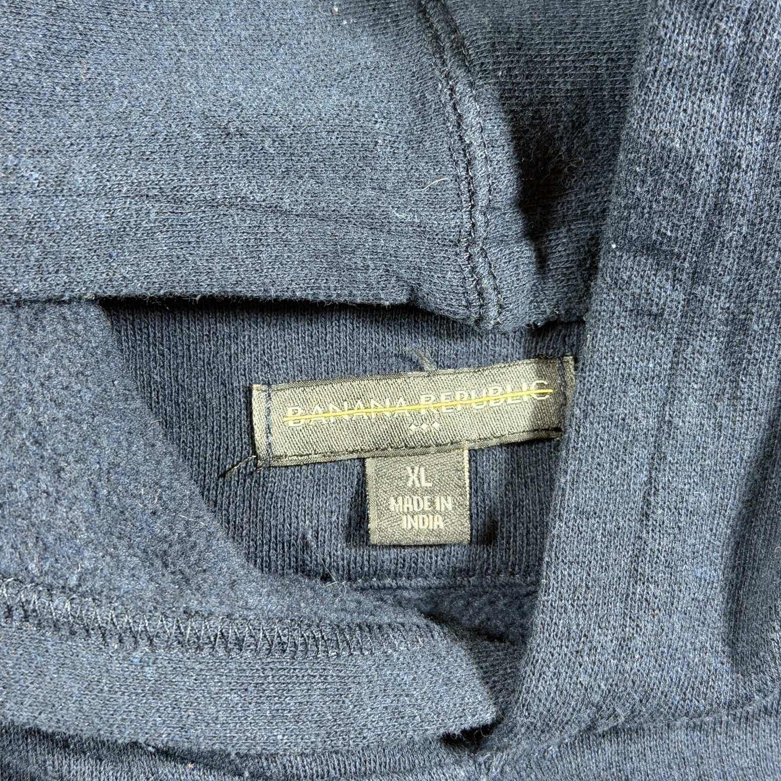 Banana Republic Hoodie Mens XL Navy Blue Fleece 1979 SF Patch Graphic Pullover thumbnail 4