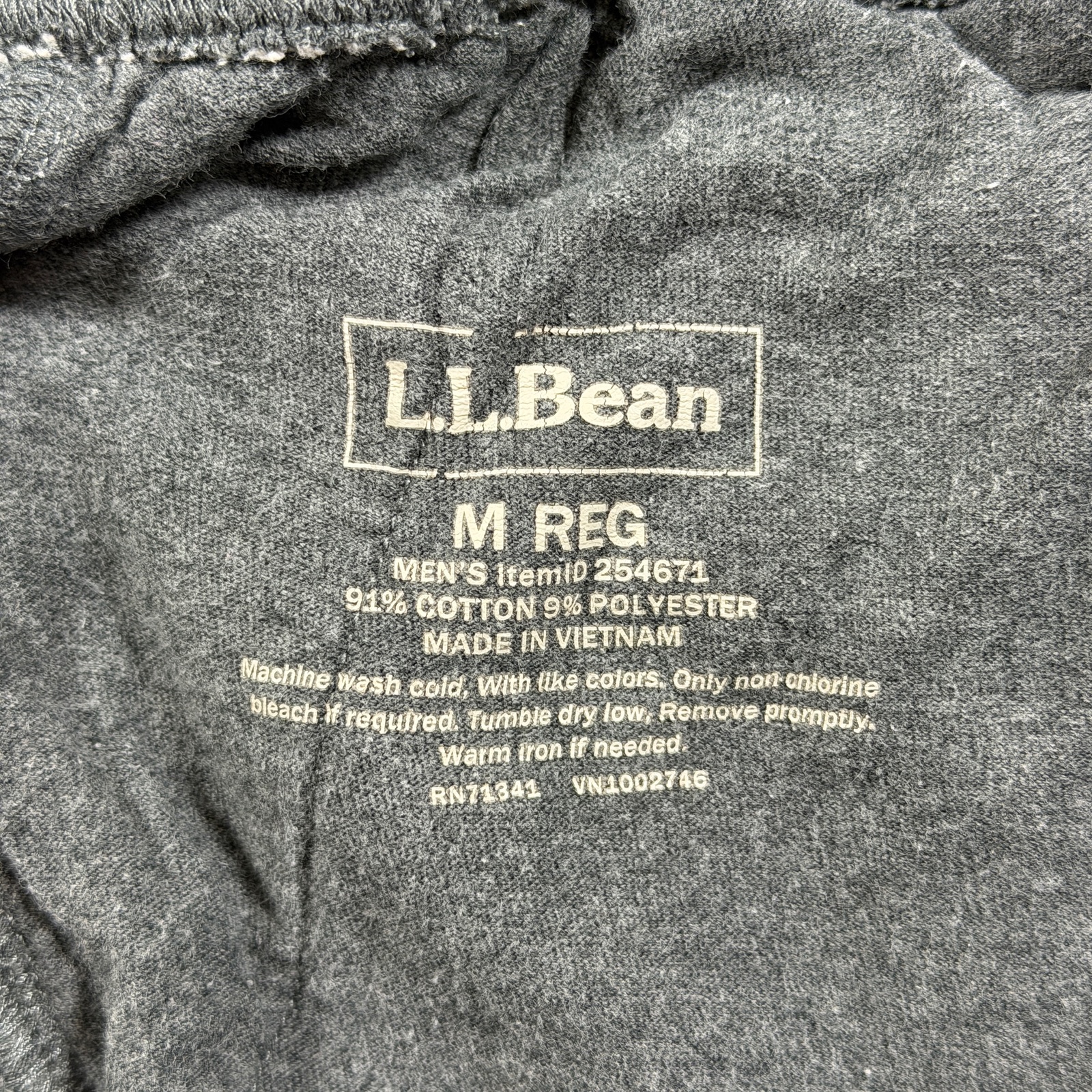 L.L.Bean Heavyweight Sweatpants Mens M Gray Cotton Fleece Drawstring Lounge thumbnail 3