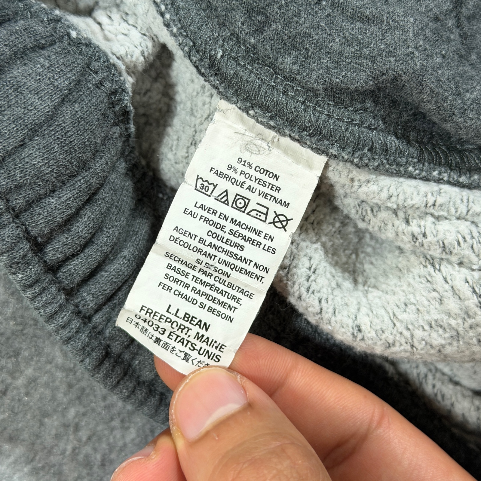 L.L.Bean Heavyweight Sweatpants Mens M Gray Cotton Fleece Drawstring Lounge thumbnail 12