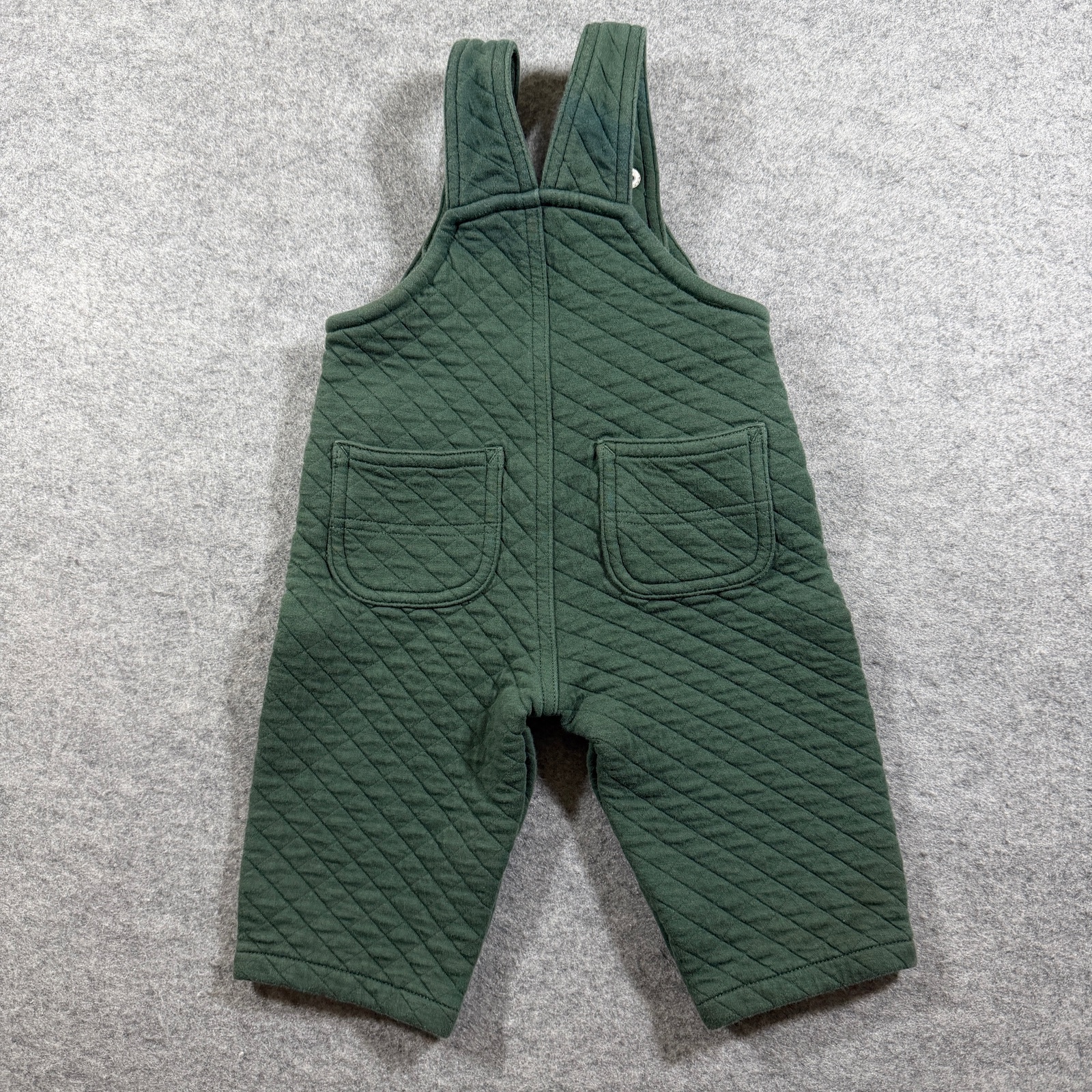 Carhartt Quilted Bib Overalls Boys 9M Olive Green Insulated Cotton Snap Strap thumbnail 2