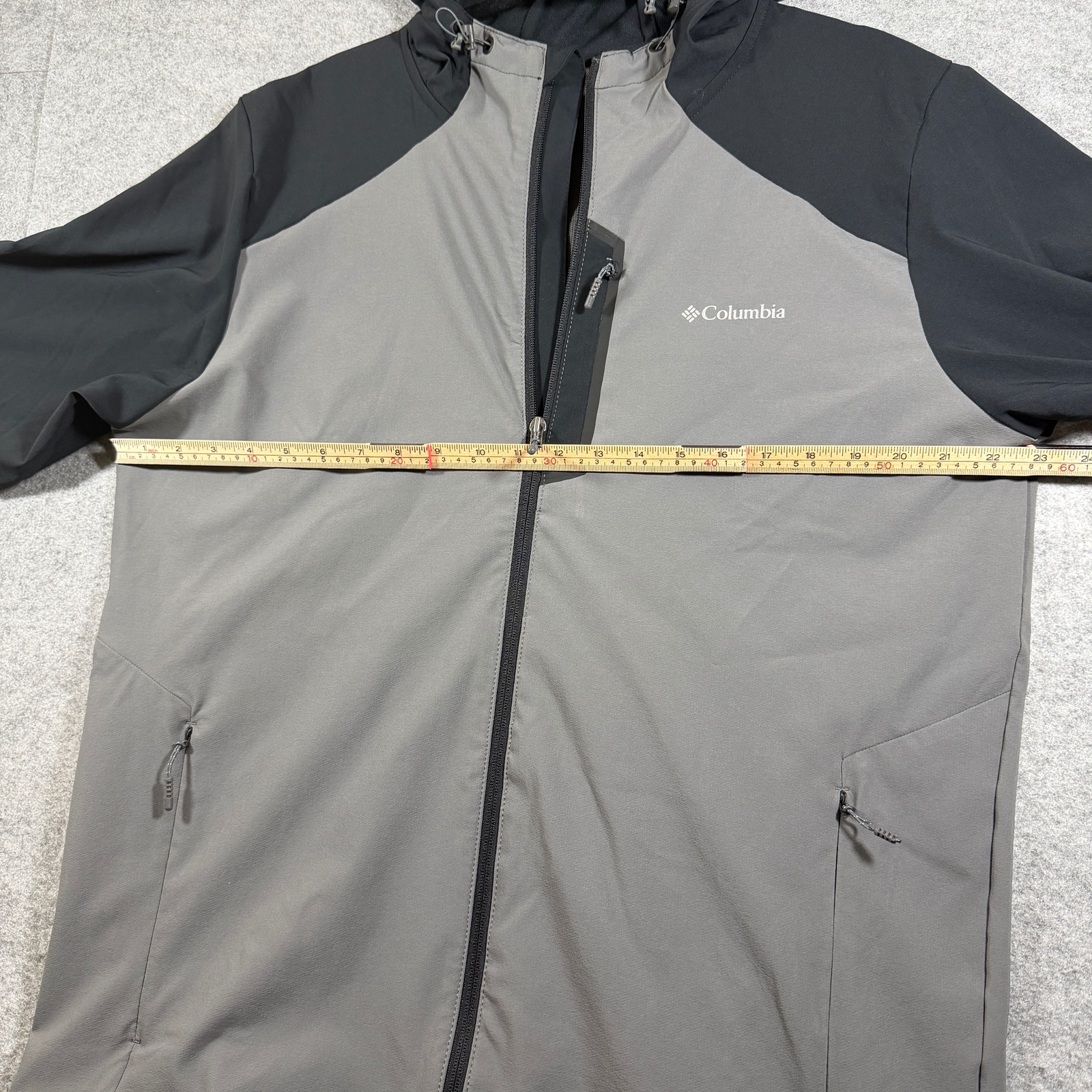 Columbia Omni-Shield Softshell Jacket Mens L Gray Hooded Full Zip Hiking Outdoor thumbnail 7