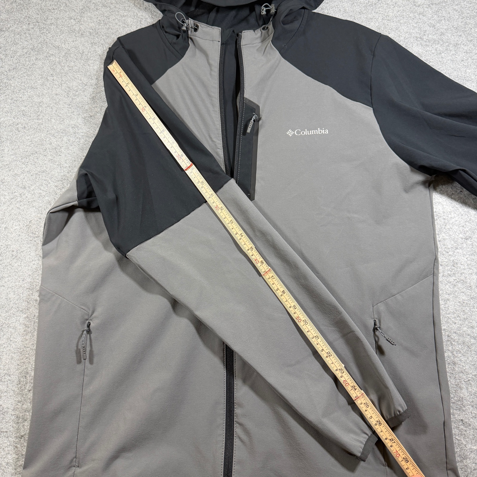 Columbia Omni-Shield Softshell Jacket Mens L Gray Hooded Full Zip Hiking Outdoor thumbnail 8