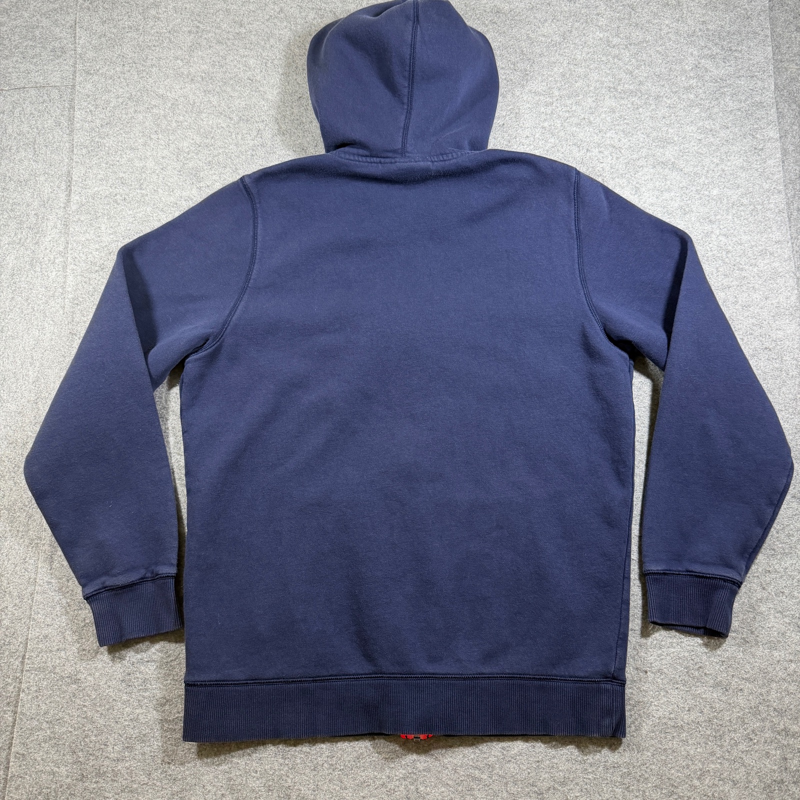 Under Armour Full Zip Hoodie Mens M Navy Red Fleece Cotton Colorblock Loose Fit thumbnail 2