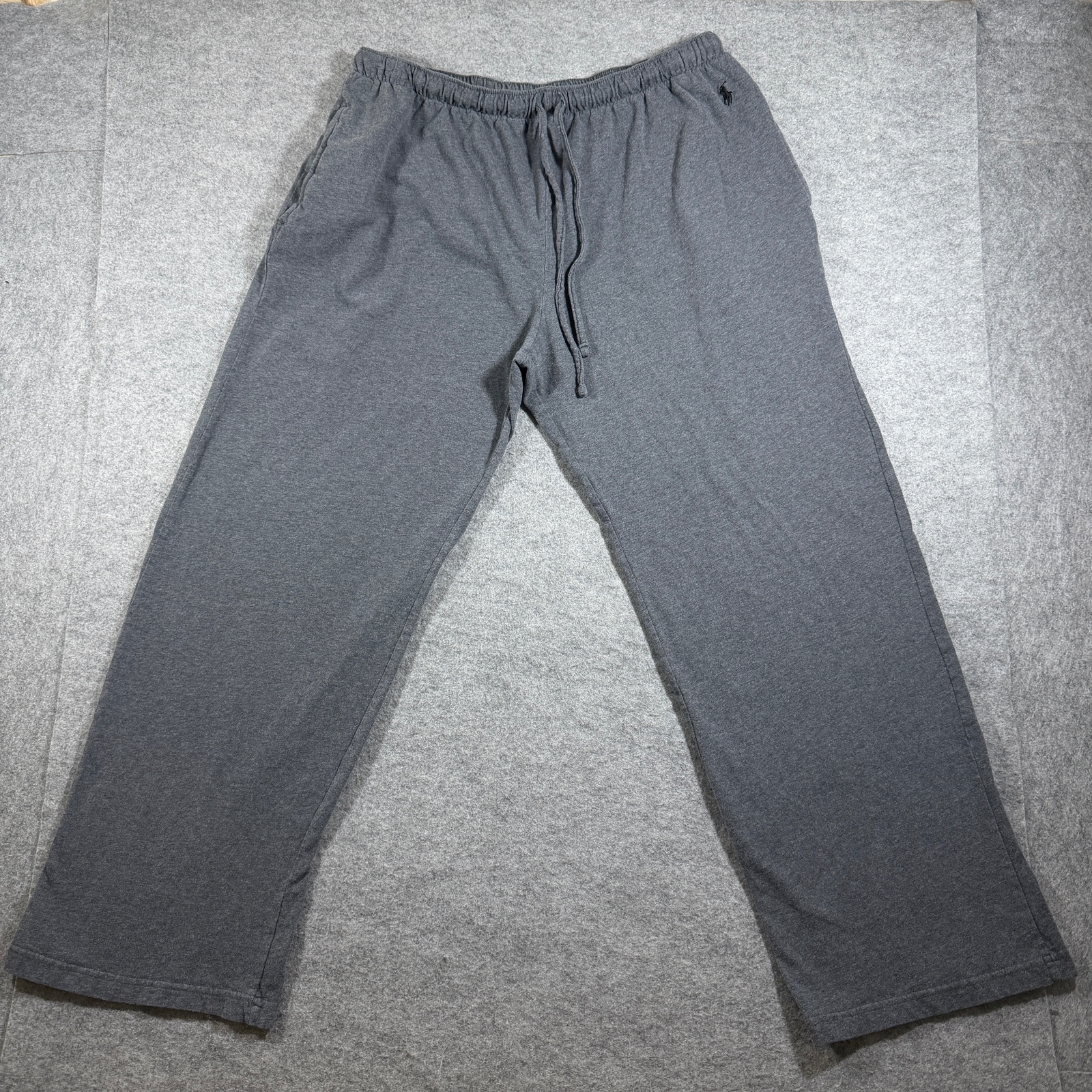 Polo Ralph Lauren Sweatpants Mens L Gray Cotton Pony Logo Lounge Drawstring