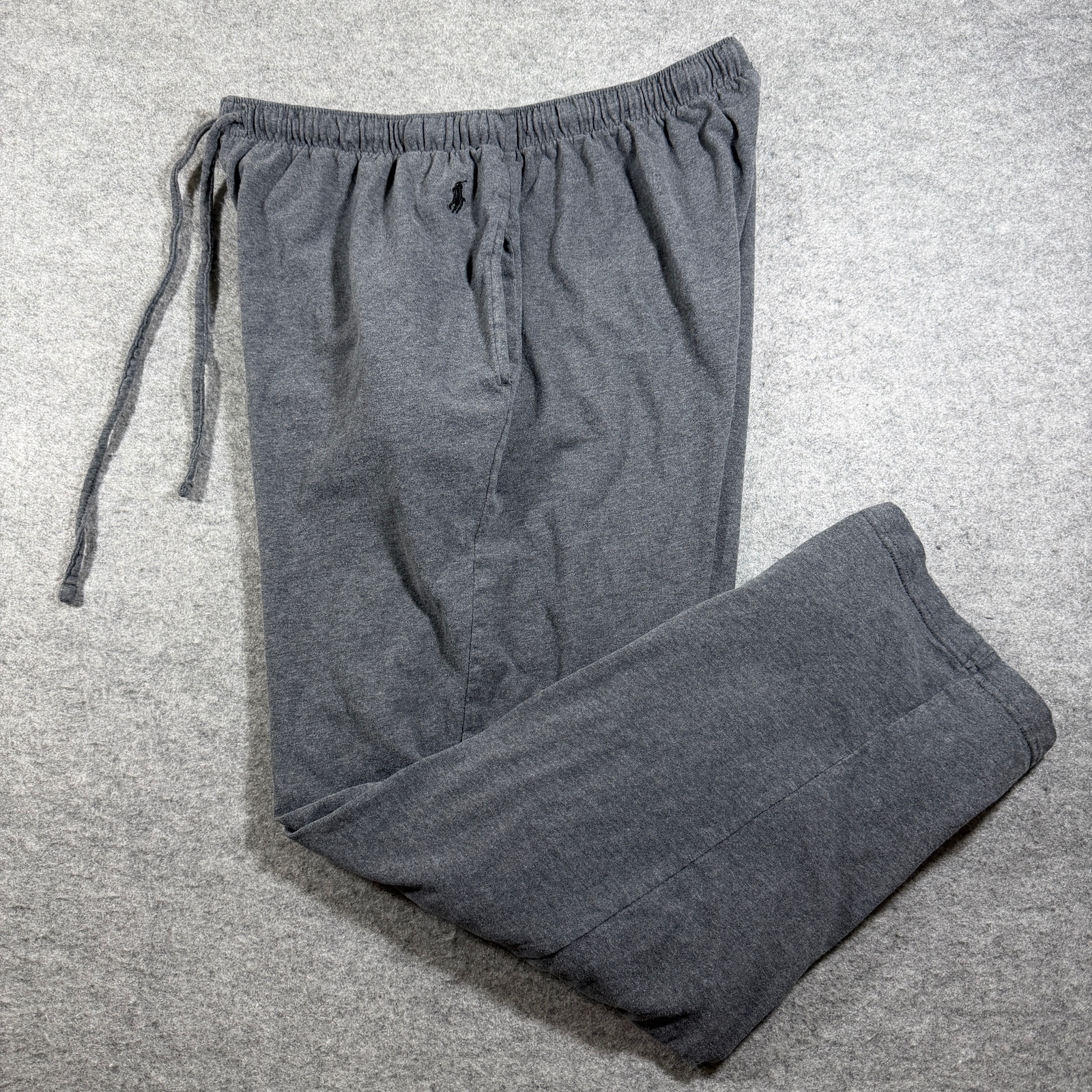 Polo Ralph Lauren Sweatpants Mens L Gray Cotton Pony Logo Lounge Drawstring thumbnail 3