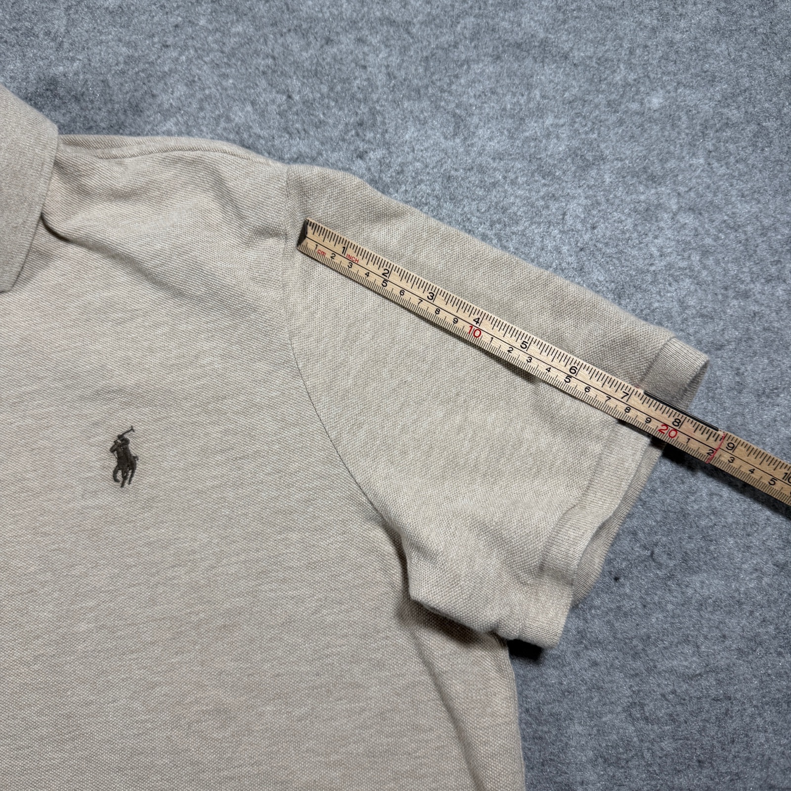 Polo Ralph Lauren Polo Shirt Mens L Oatmeal Classic Fit Cotton Pony Preppy Golf thumbnail 8
