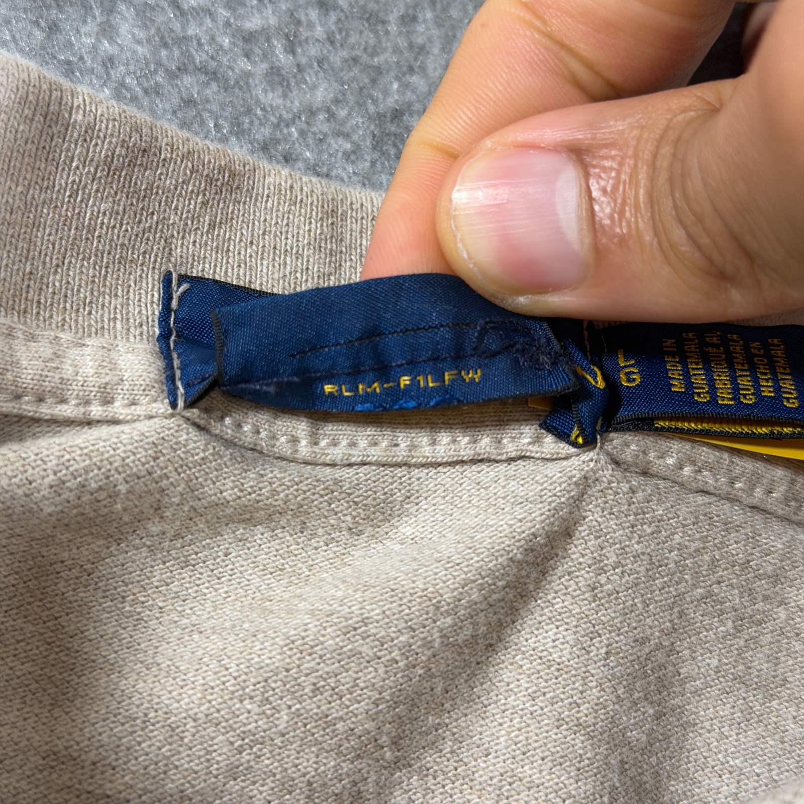 Polo Ralph Lauren Polo Shirt Mens L Oatmeal Classic Fit Cotton Pony Preppy Golf thumbnail 10