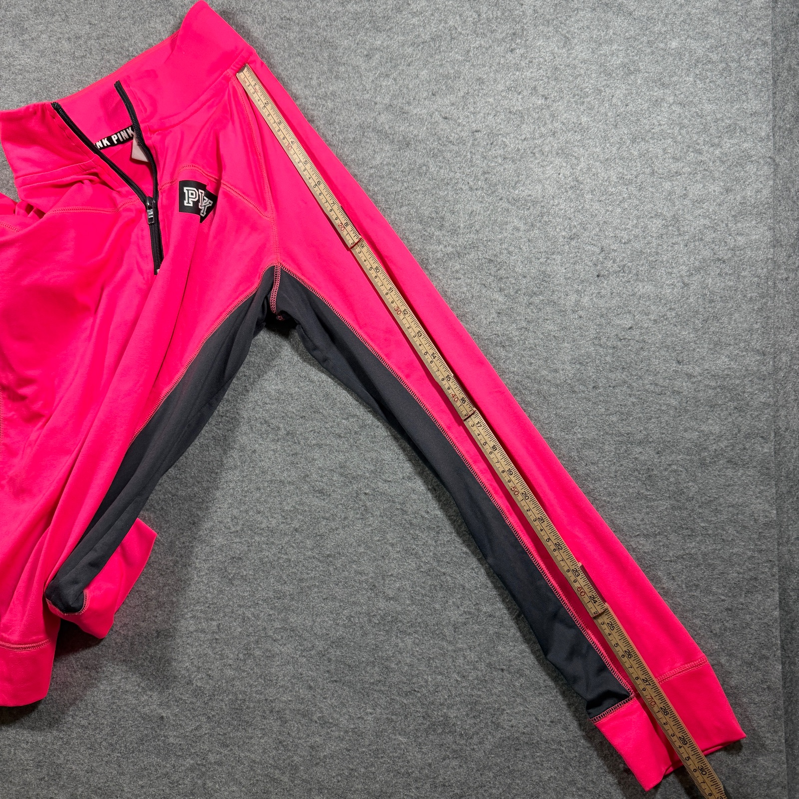 PINK Victoria's Secret Ultimate Quarter Zip Pullover Womens L Pink Black thumbnail 8