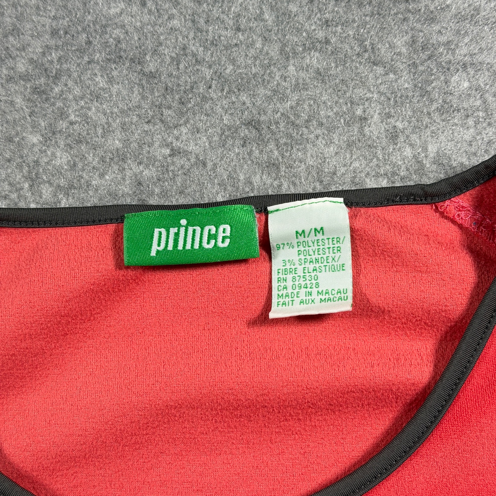 Vintage Prince Tennis Cardigan Womens M Red Velour One Button Athletic Warm Up thumbnail 3