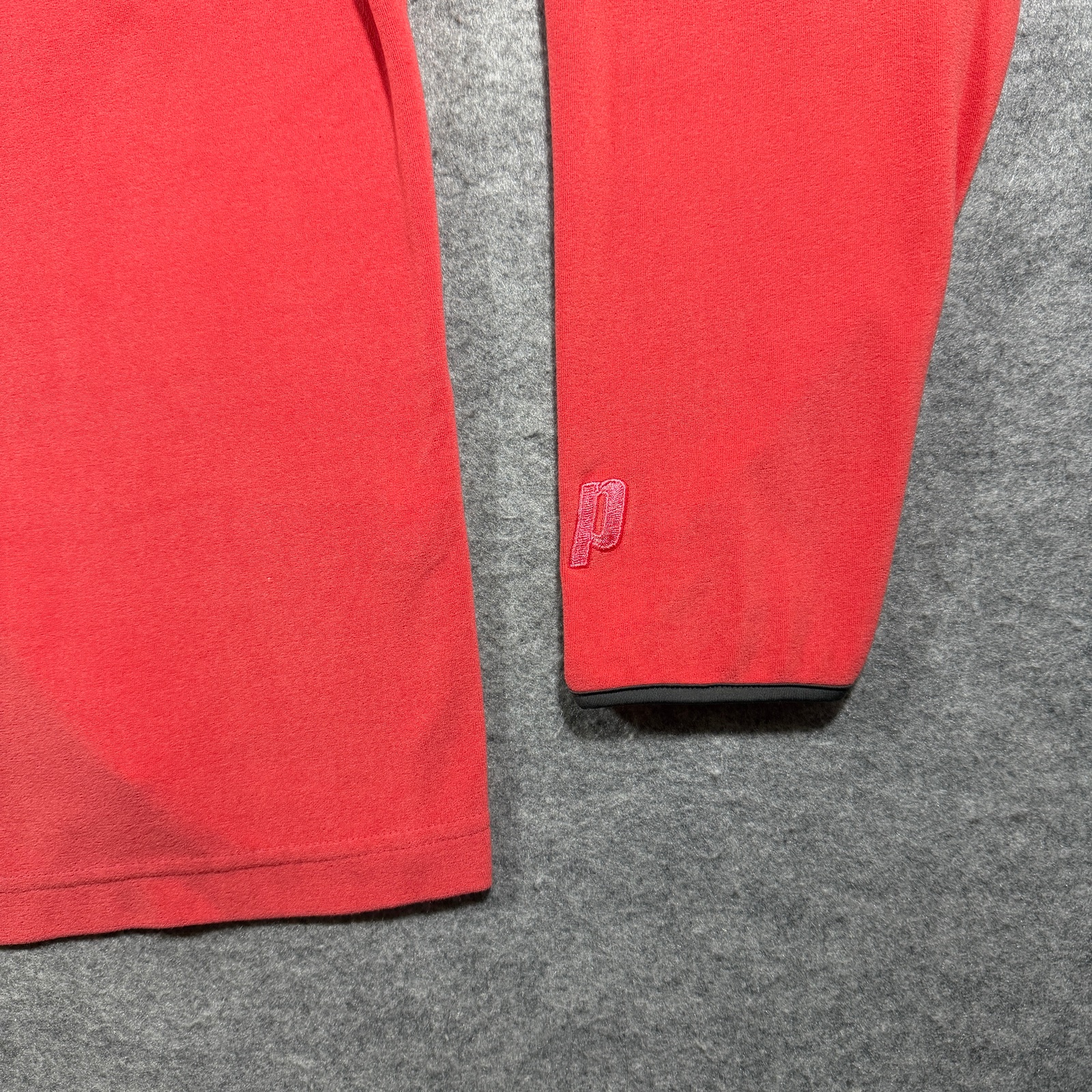 Vintage Prince Tennis Cardigan Womens M Red Velour One Button Athletic Warm Up thumbnail 4