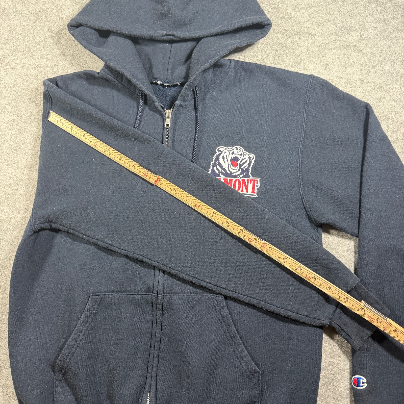 Champion Full Zip Hoodie Mens M Navy Belmont Bruins NCAA Embroidered Logo Fleece thumbnail 6