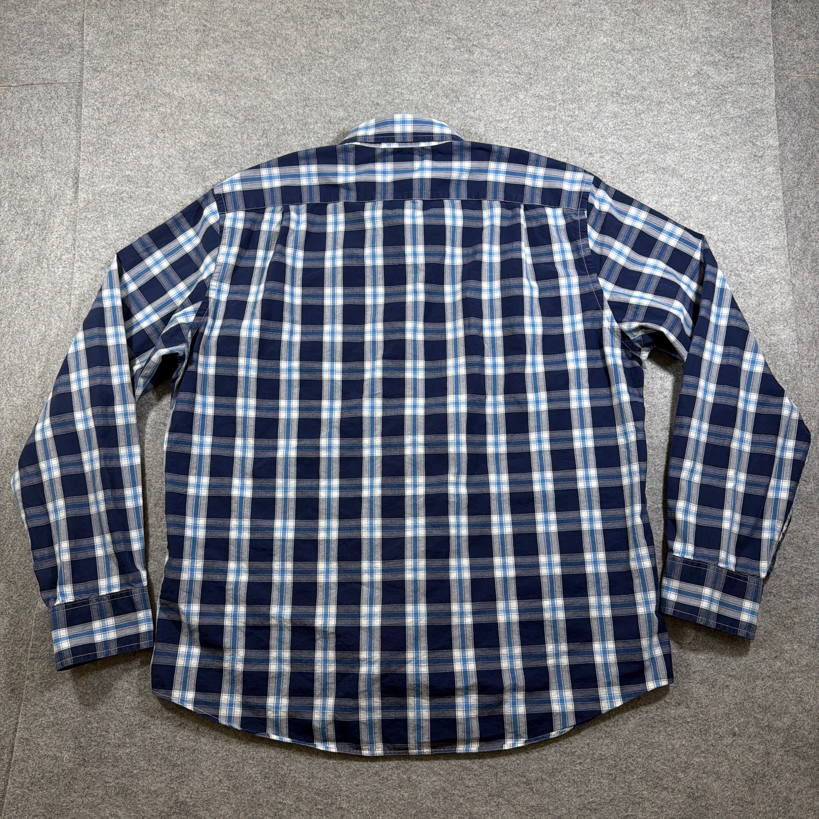 J. Crew Button Down Shirt Mens XL Navy Blue Plaid Slim Fit Cotton Classic Preppy thumbnail 2