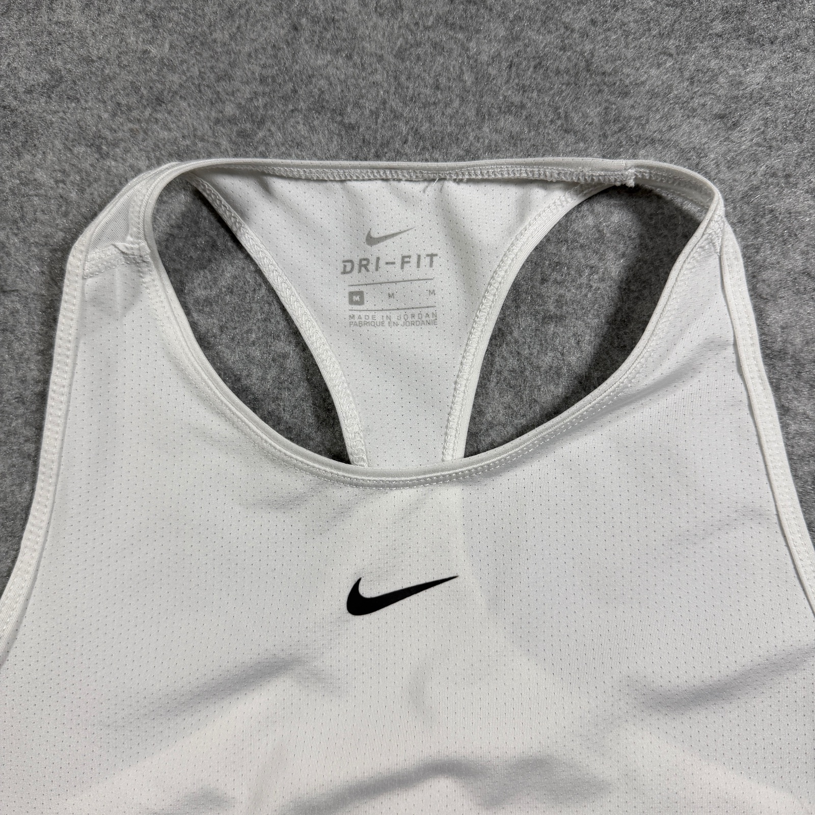 Nike Dri-FIT Tank Top Womens M White Racerback Athletic Stretch Workout Running thumbnail 4