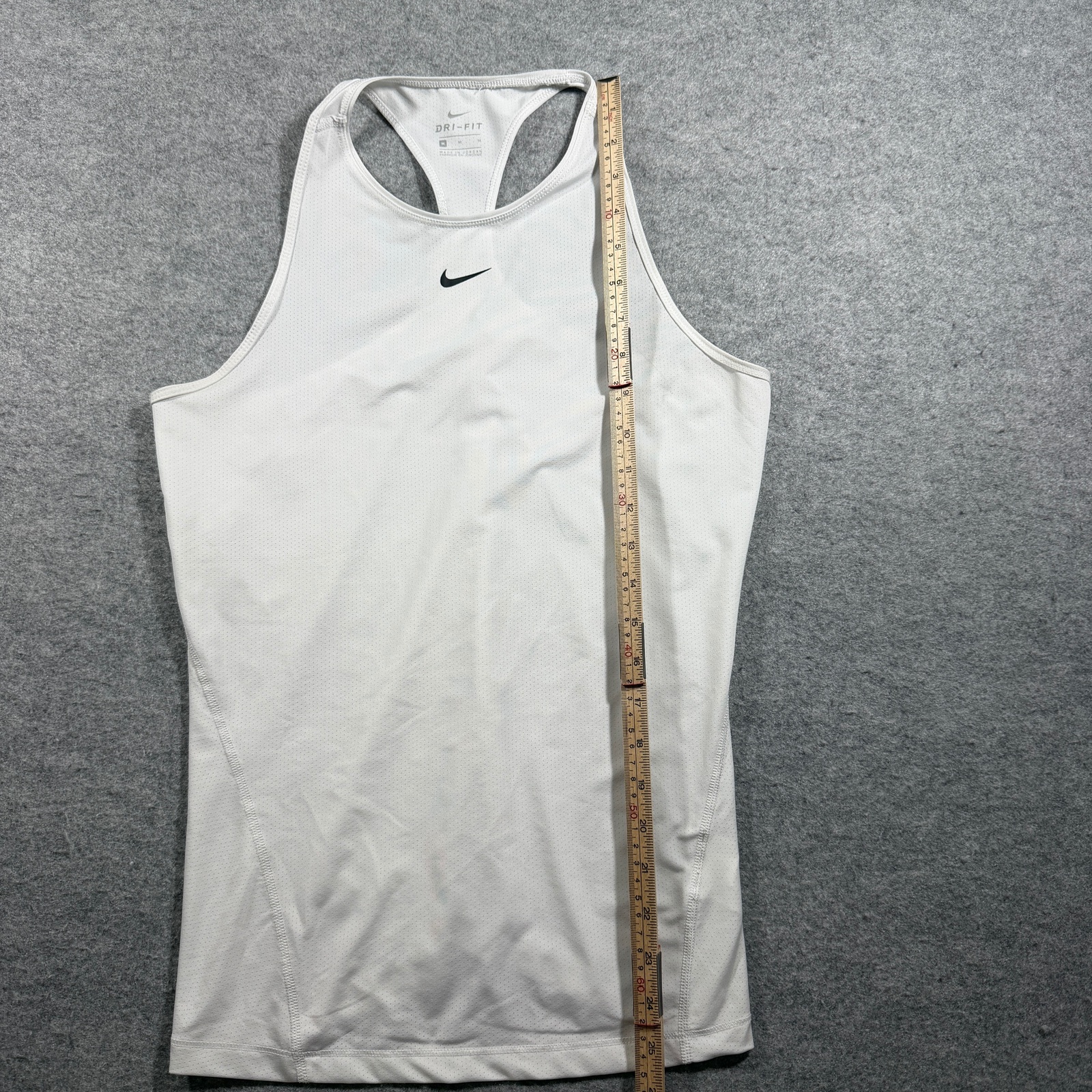 Nike Dri-FIT Tank Top Womens M White Racerback Athletic Stretch Workout Running thumbnail 7
