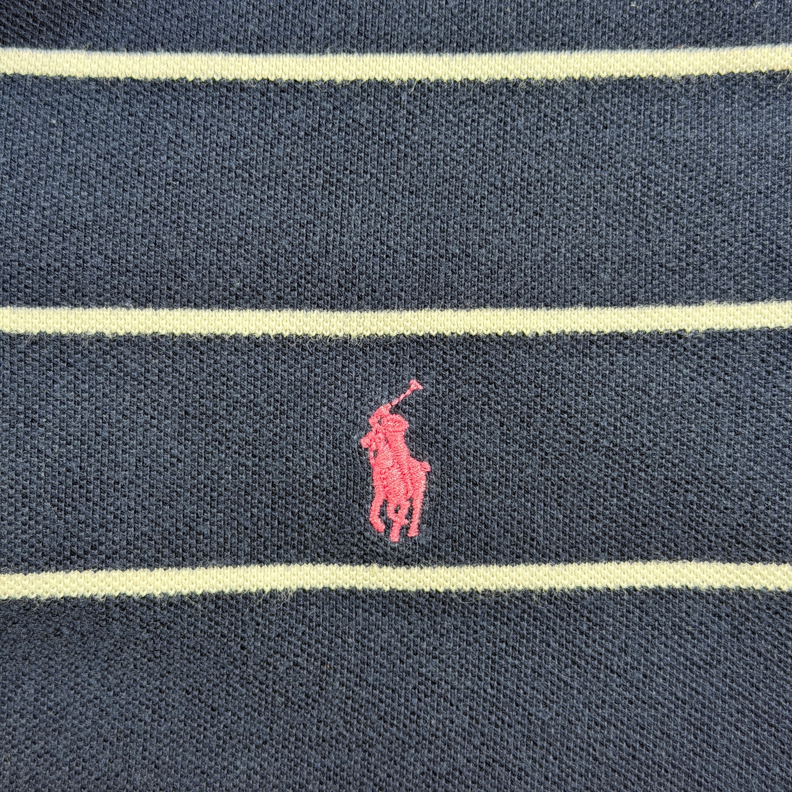 Vintage 90s Polo Ralph Lauren Polo Shirt Boys S 8/10 Navy Striped Pony Cotton thumbnail 3