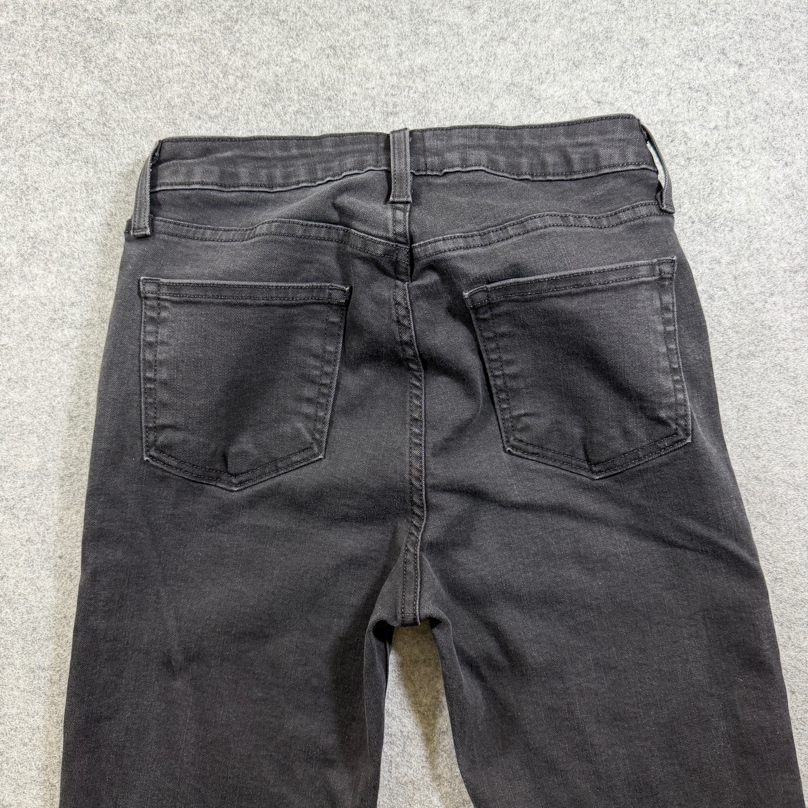 Just Black Jeans Womens 27 Black High Rise Flare Raw Frayed Hem Stretch Denim thumbnail 3
