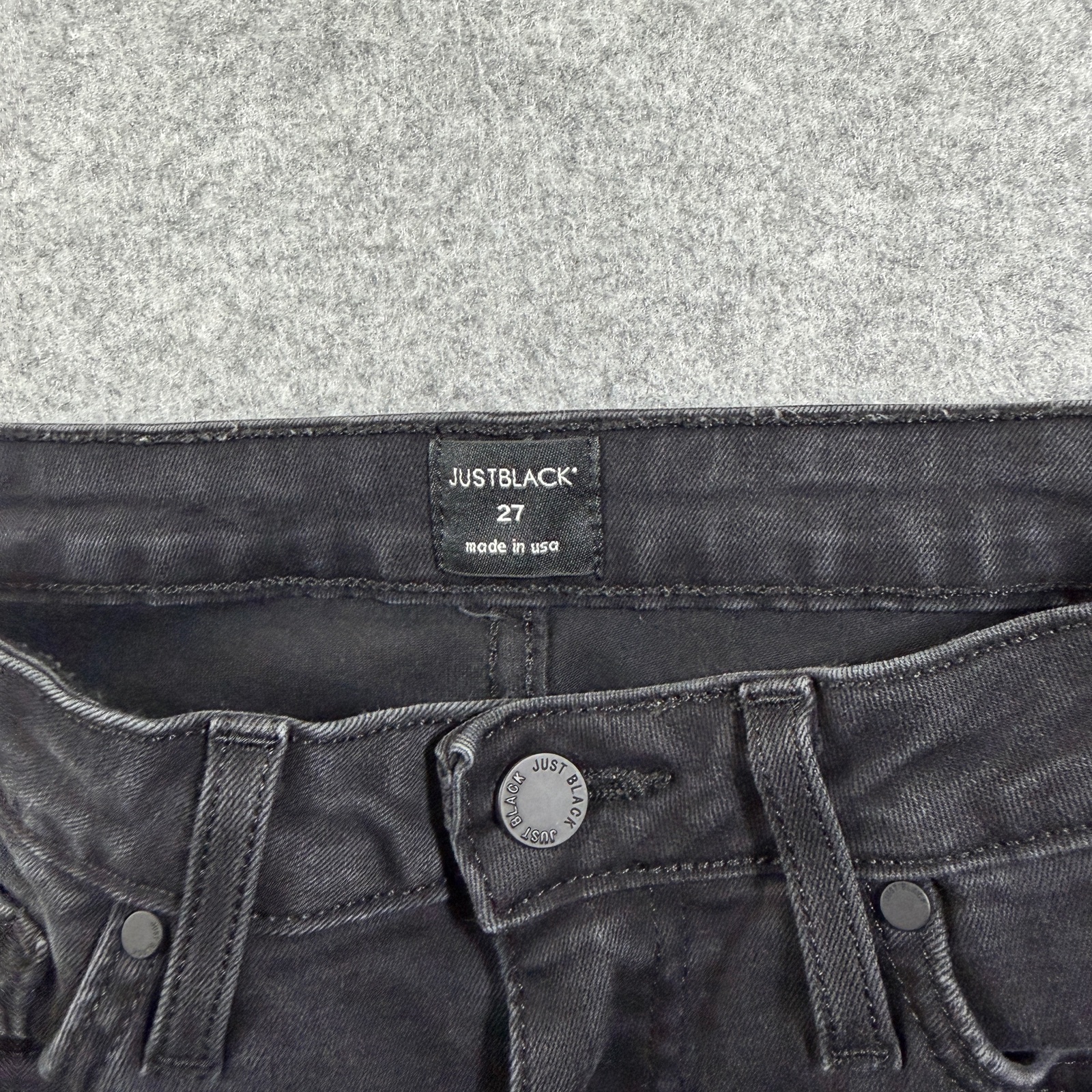 Just Black Jeans Womens 27 Black High Rise Flare Raw Frayed Hem Stretch Denim thumbnail 4