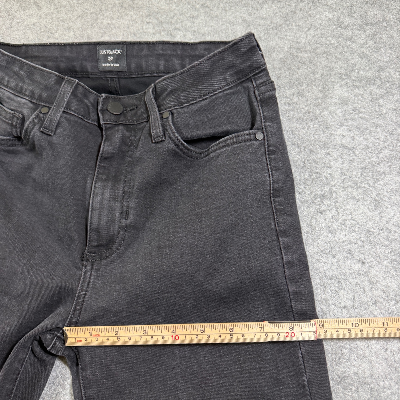 Just Black Jeans Womens 27 Black High Rise Flare Raw Frayed Hem Stretch Denim thumbnail 8