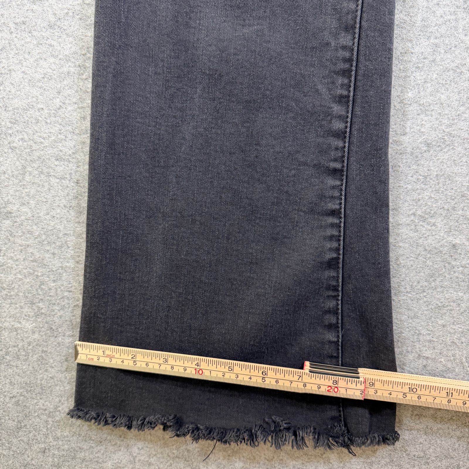 Just Black Jeans Womens 27 Black High Rise Flare Raw Frayed Hem Stretch Denim thumbnail 9